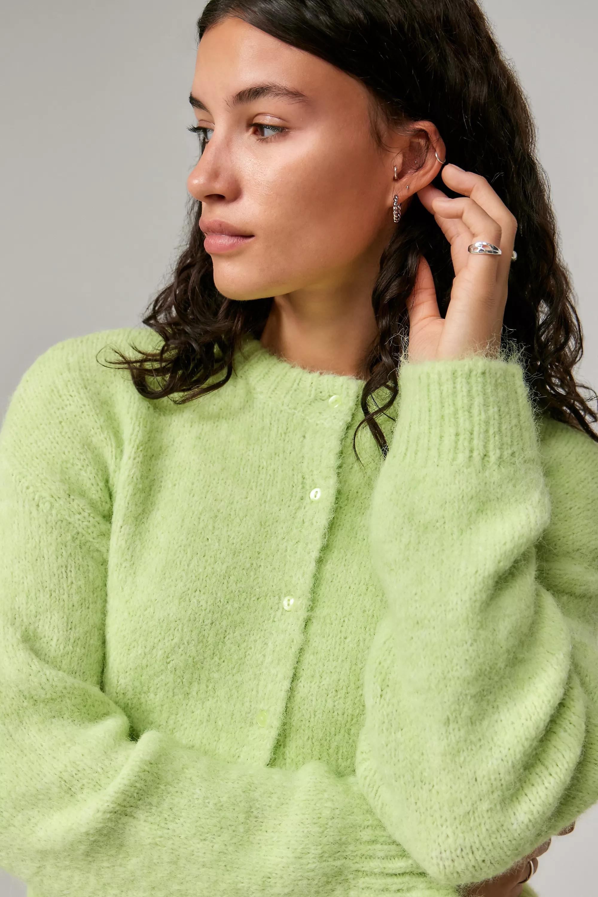 Green Uo Dakota Knit Cardigan, , large image number 3
