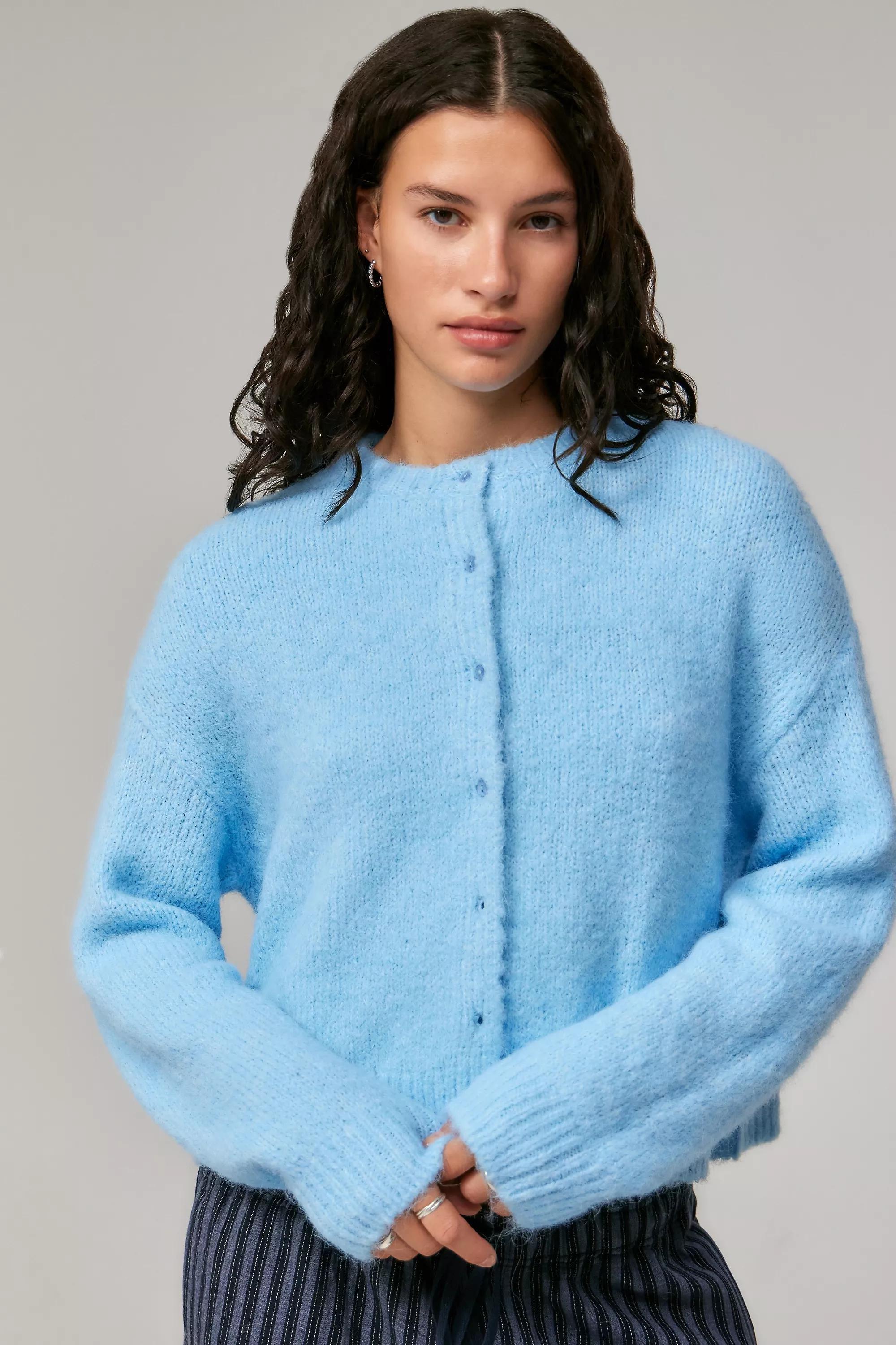Blue Uo Dakota Knit Cardigan, , large image number 0