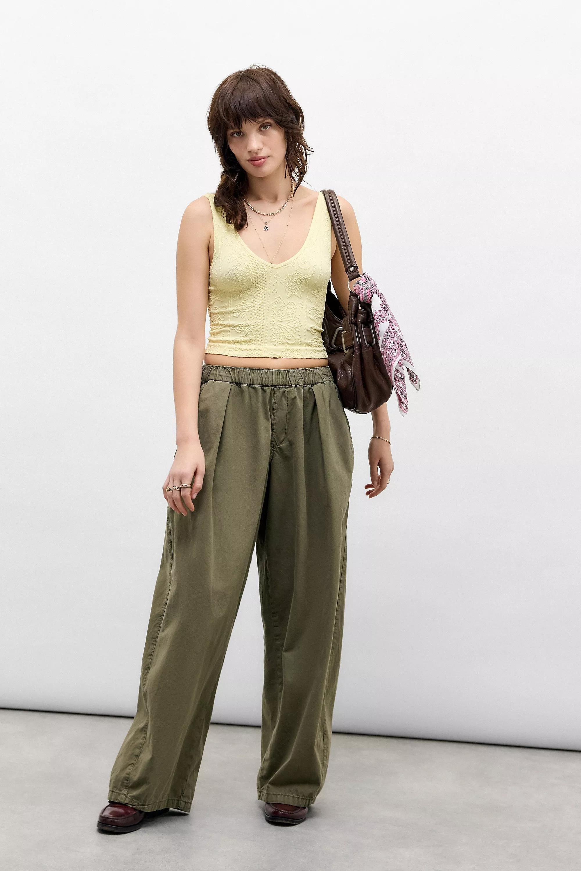 Yellow Out From Under V-Neck Tapestry Tank Top, , large image number 1