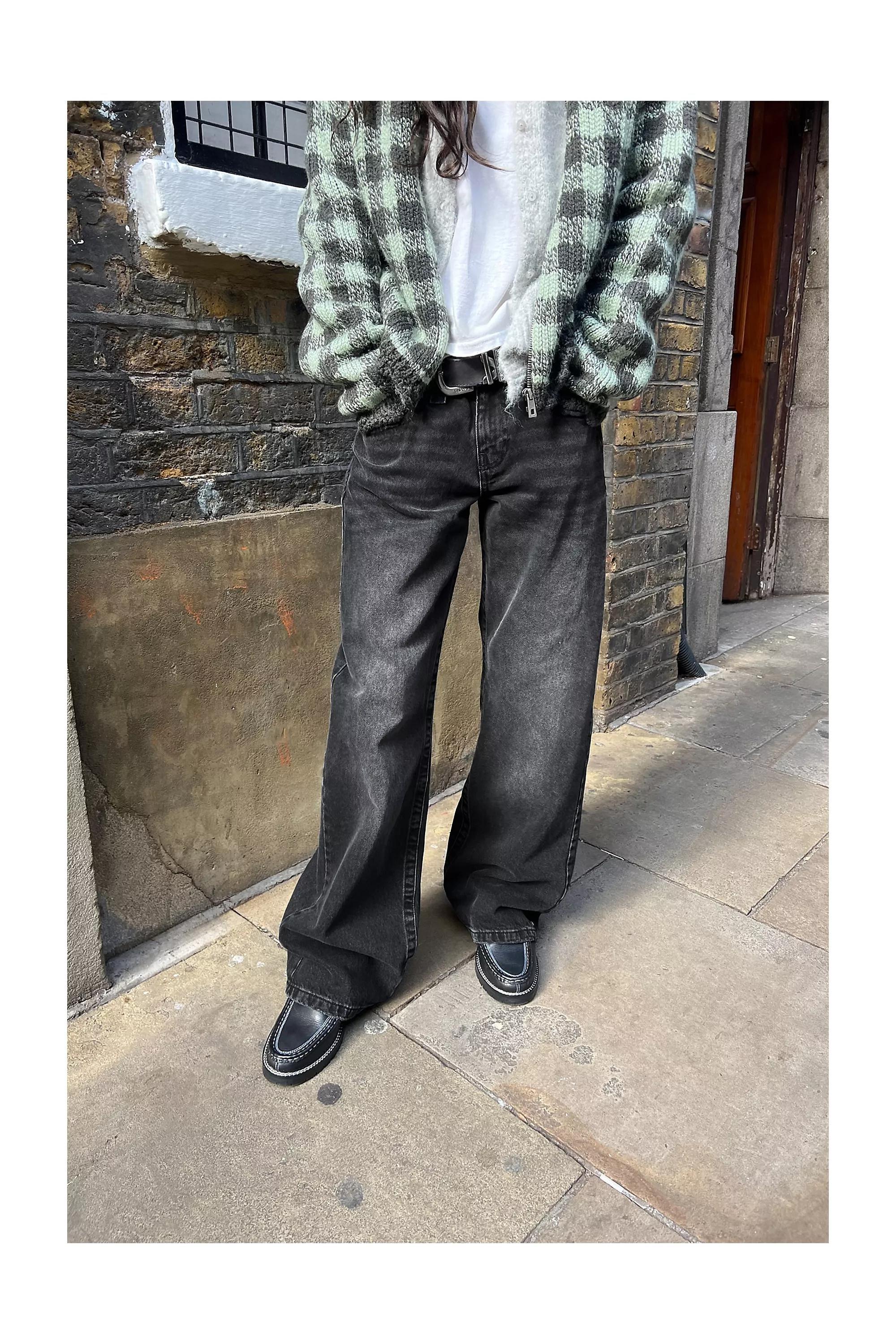 BLACK BDG Kayla Lowrider Black Denim Jeans, , large image number 1
