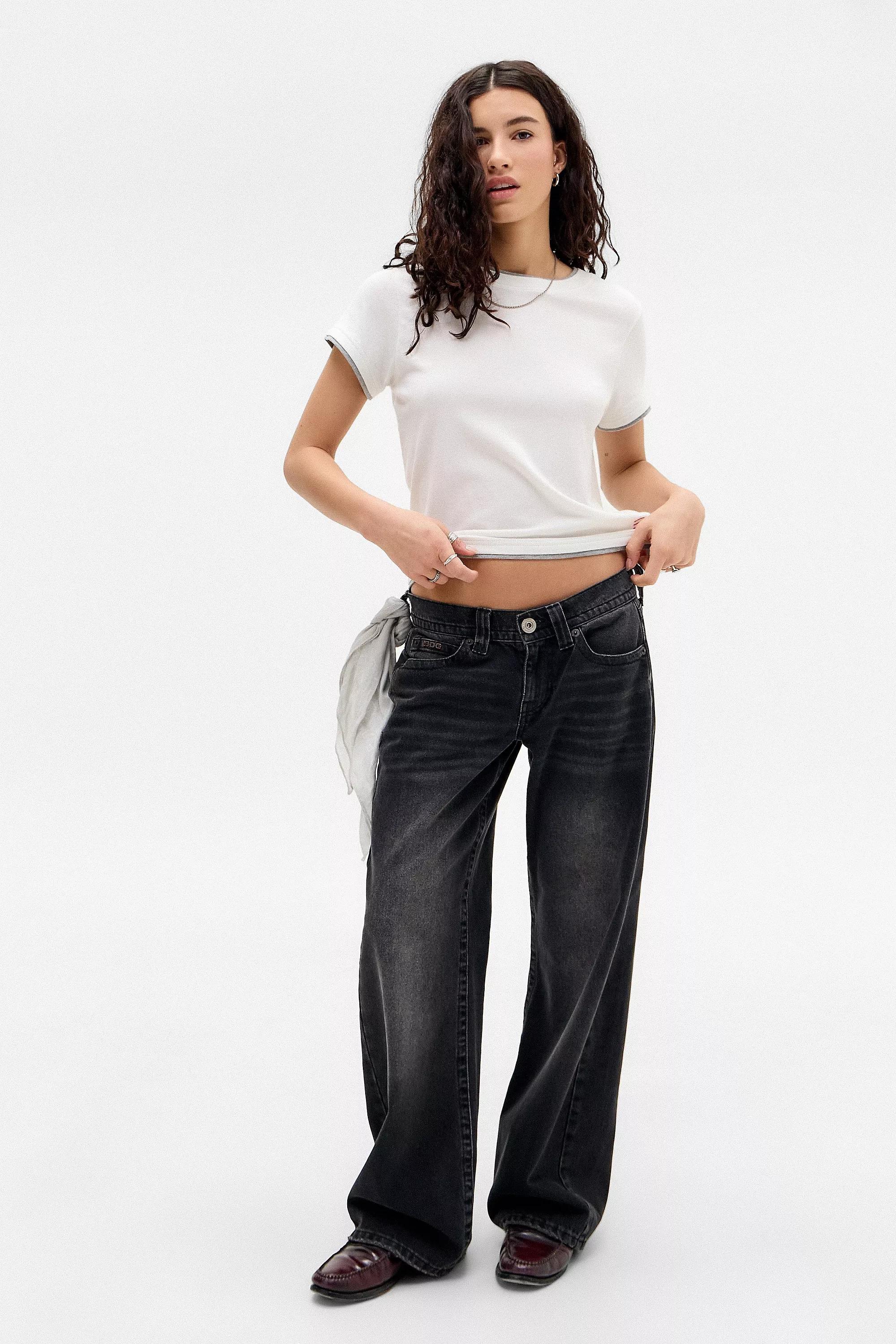 Black Bdg Kayla Lowrider Denim Jeans, , large image number 1