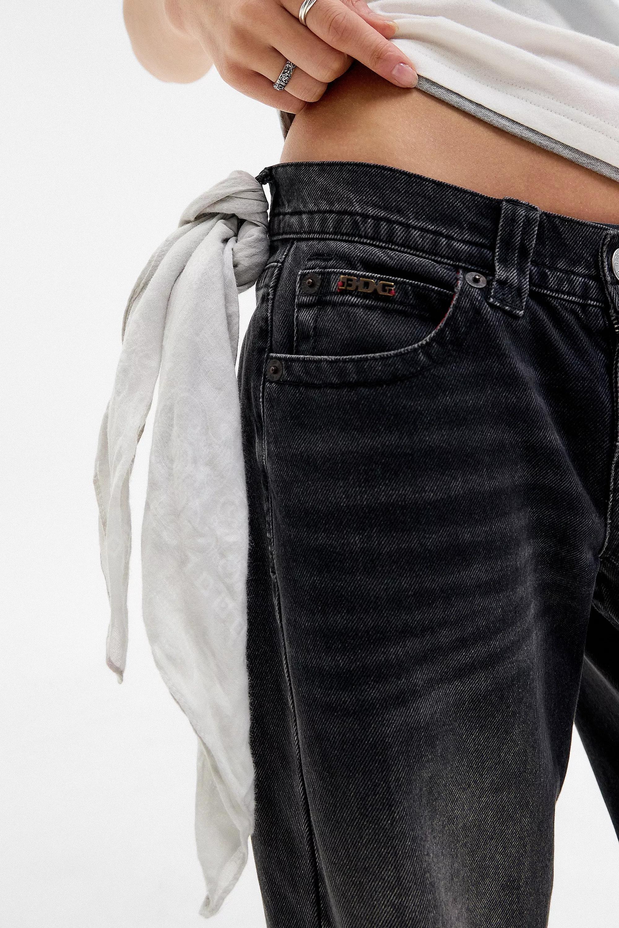 Black Bdg Kayla Lowrider Denim Jeans, , large image number 2