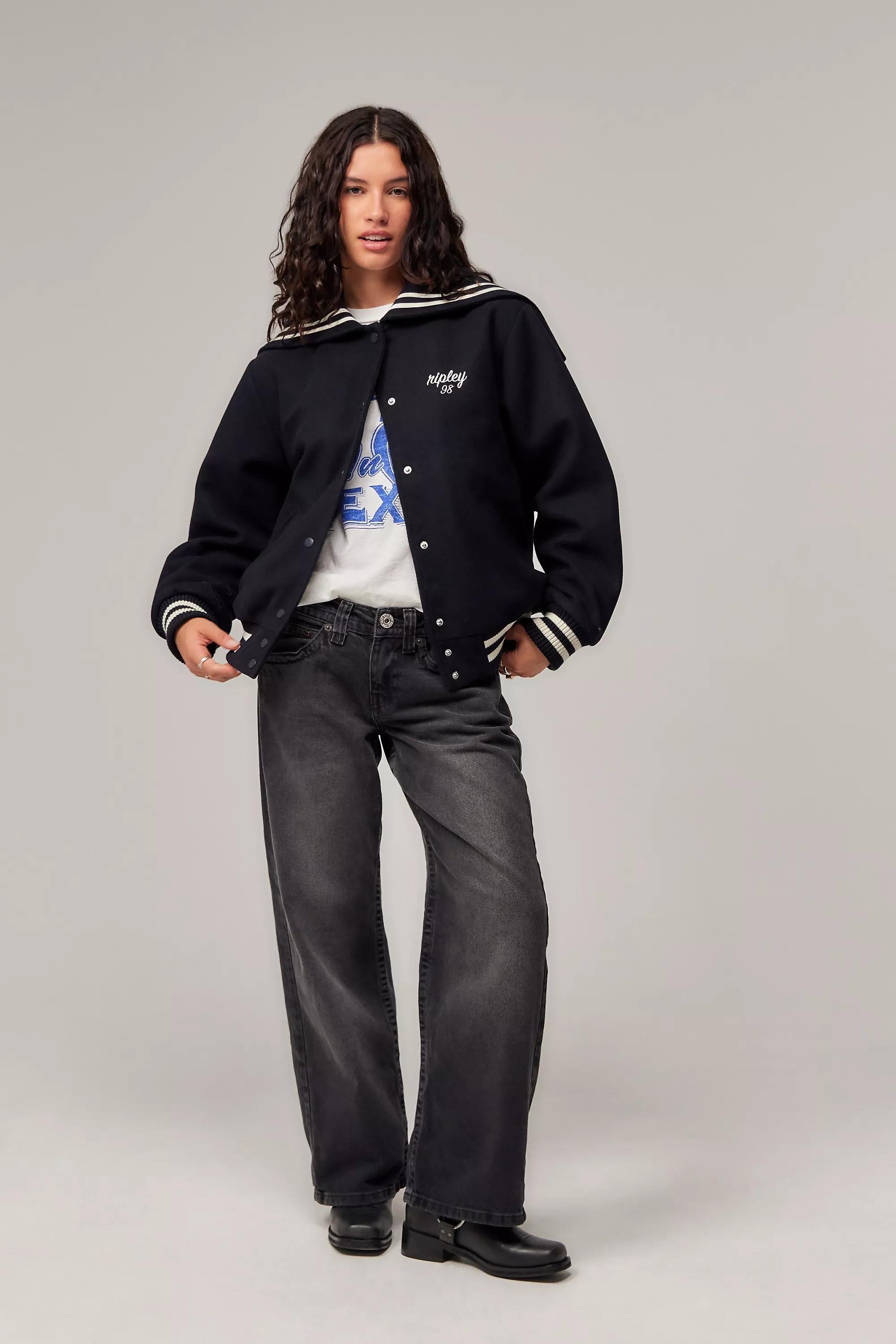 BLACK BDG Kayla Lowrider Black Denim Jeans, , large image number 4