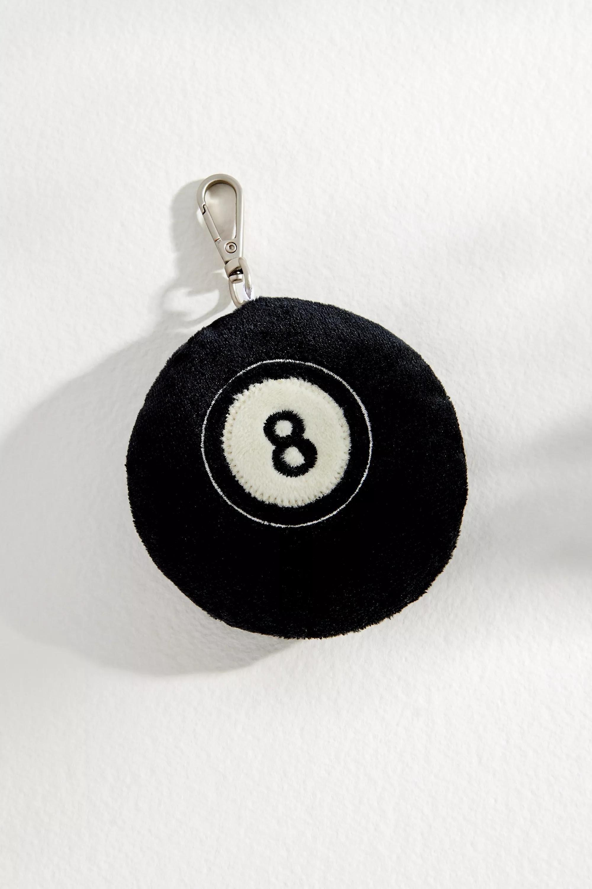 Black Billiard Ball Keyring, BLK, large image number 1