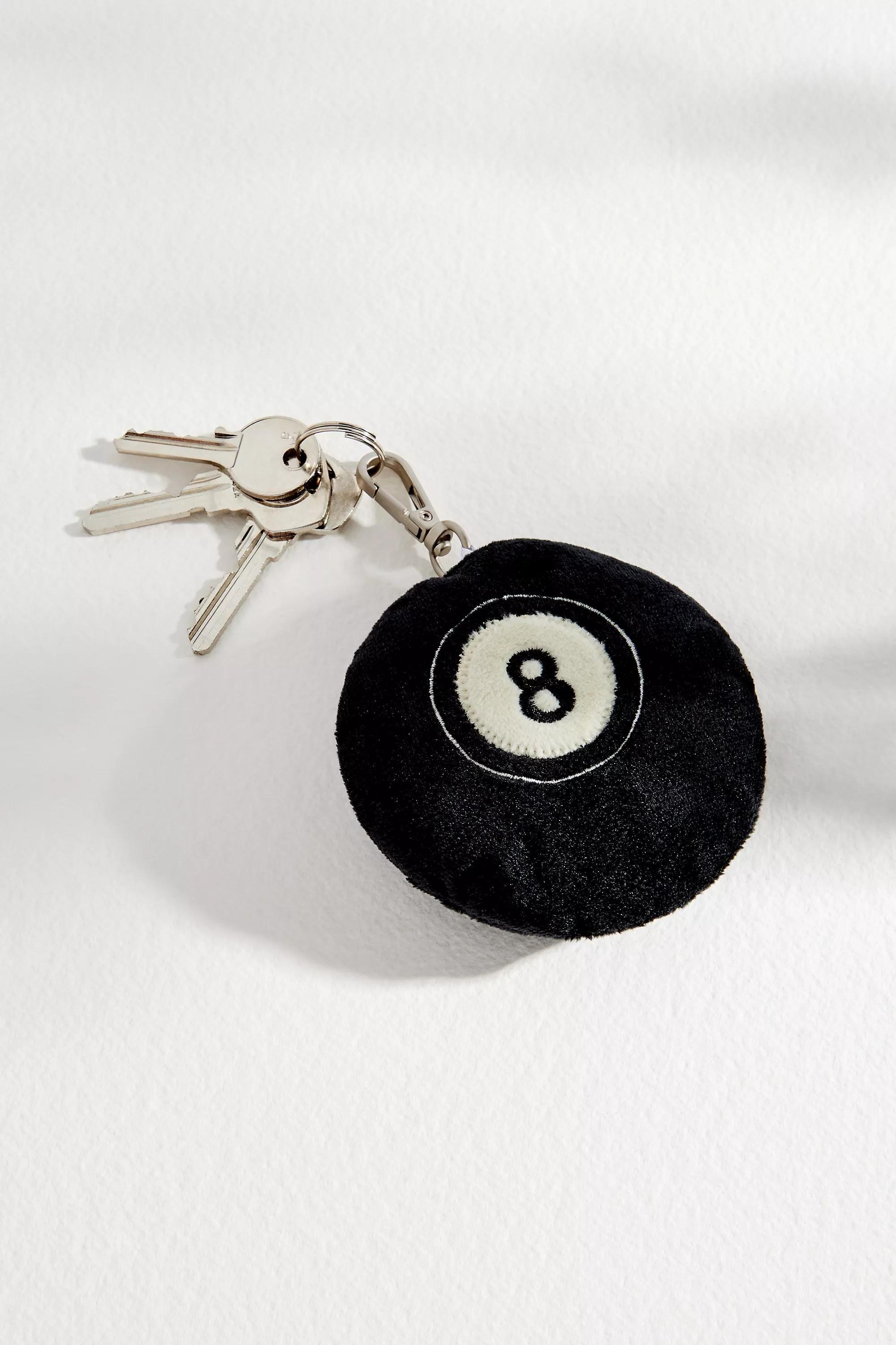 Black Billiard Ball Keyring, BLK, large image number 2