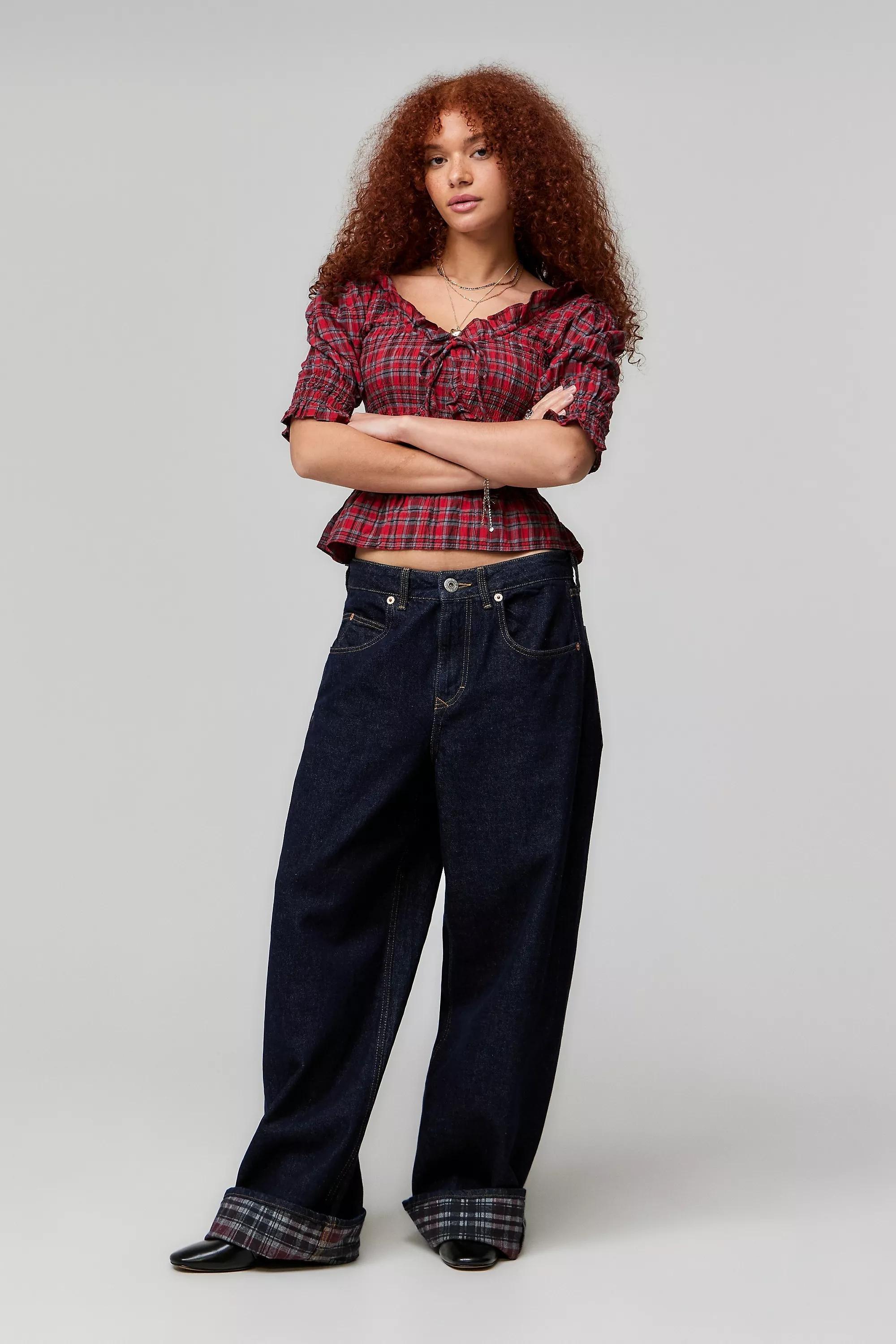 Red Damson Madder Meghan Check Blouse, , large image number 2
