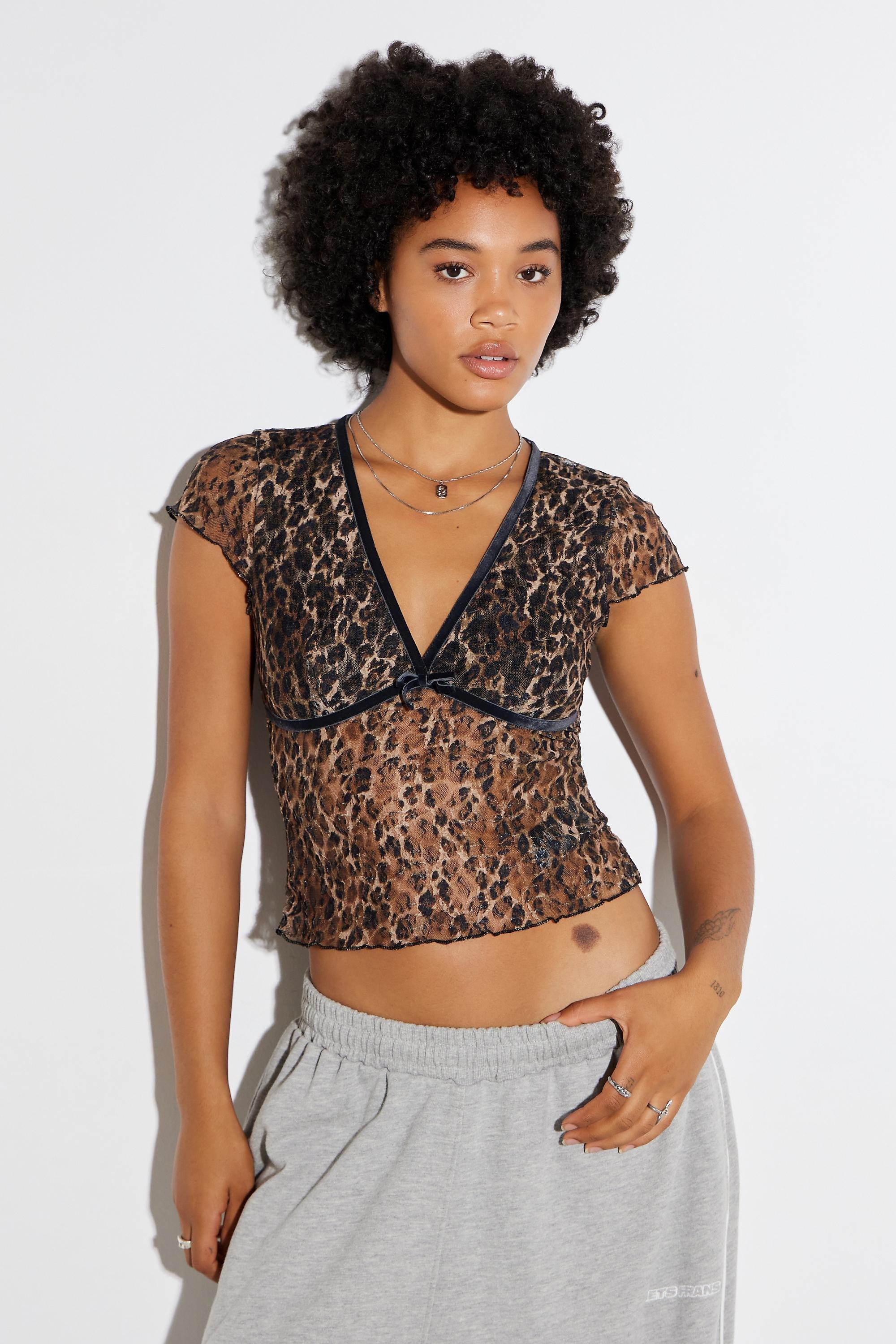Brown Kimchi Blue Laced Blouse, , large image number 0
