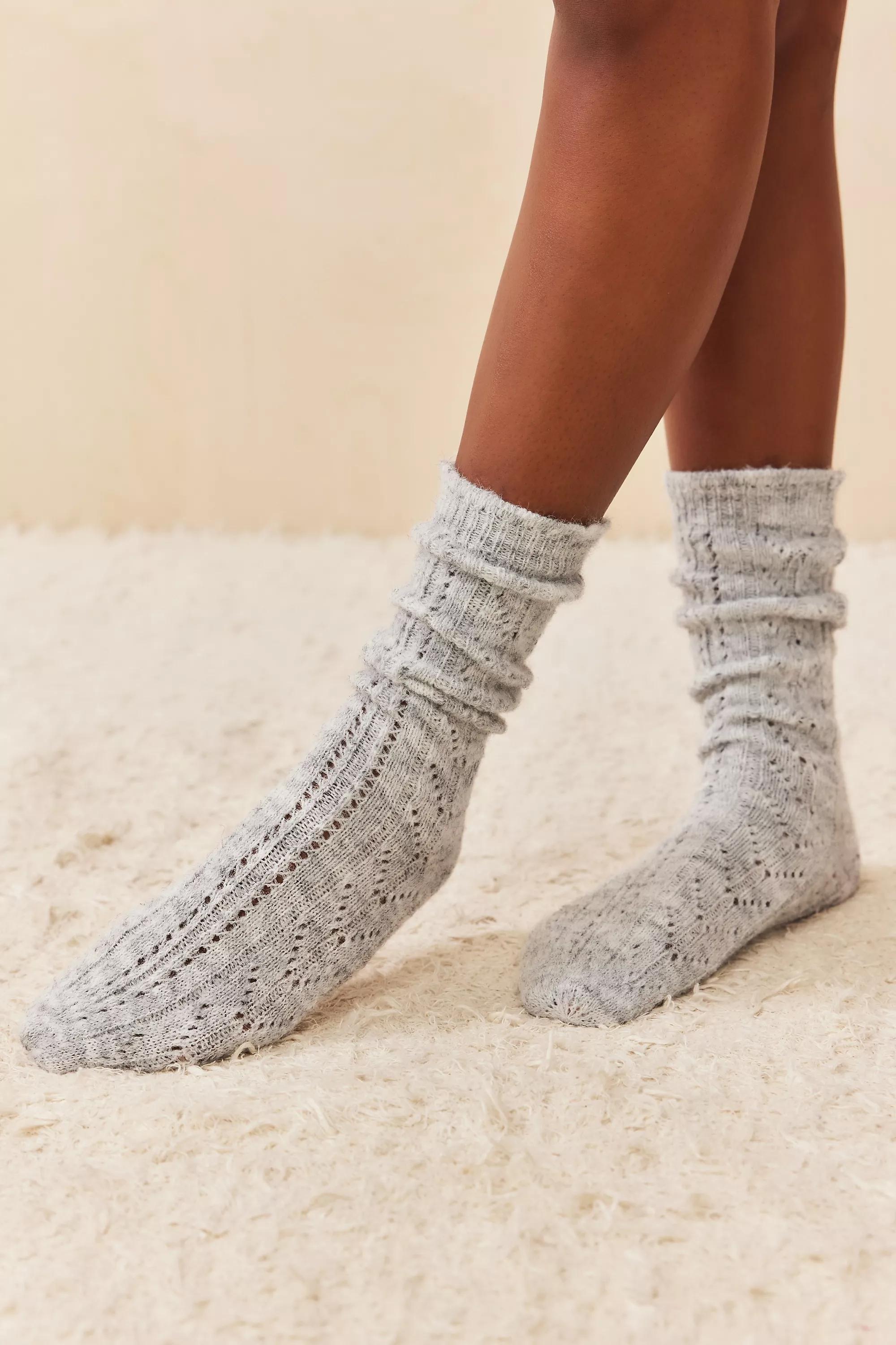 Grey Out From Under Pointelle Slouch Socks, GREY, large image number 0