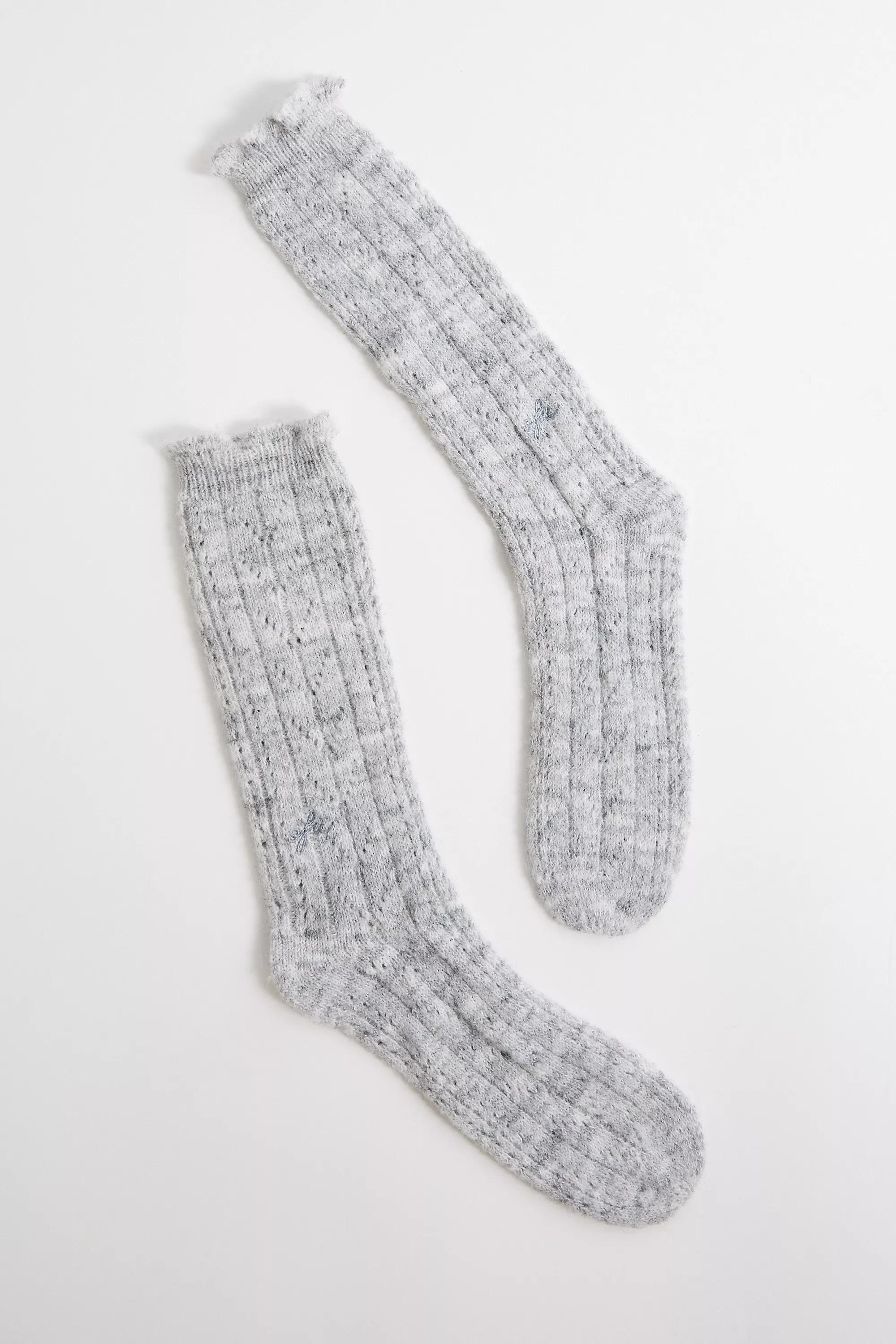 Grey Out From Under Pointelle Slouch Socks, GREY, large image number 2