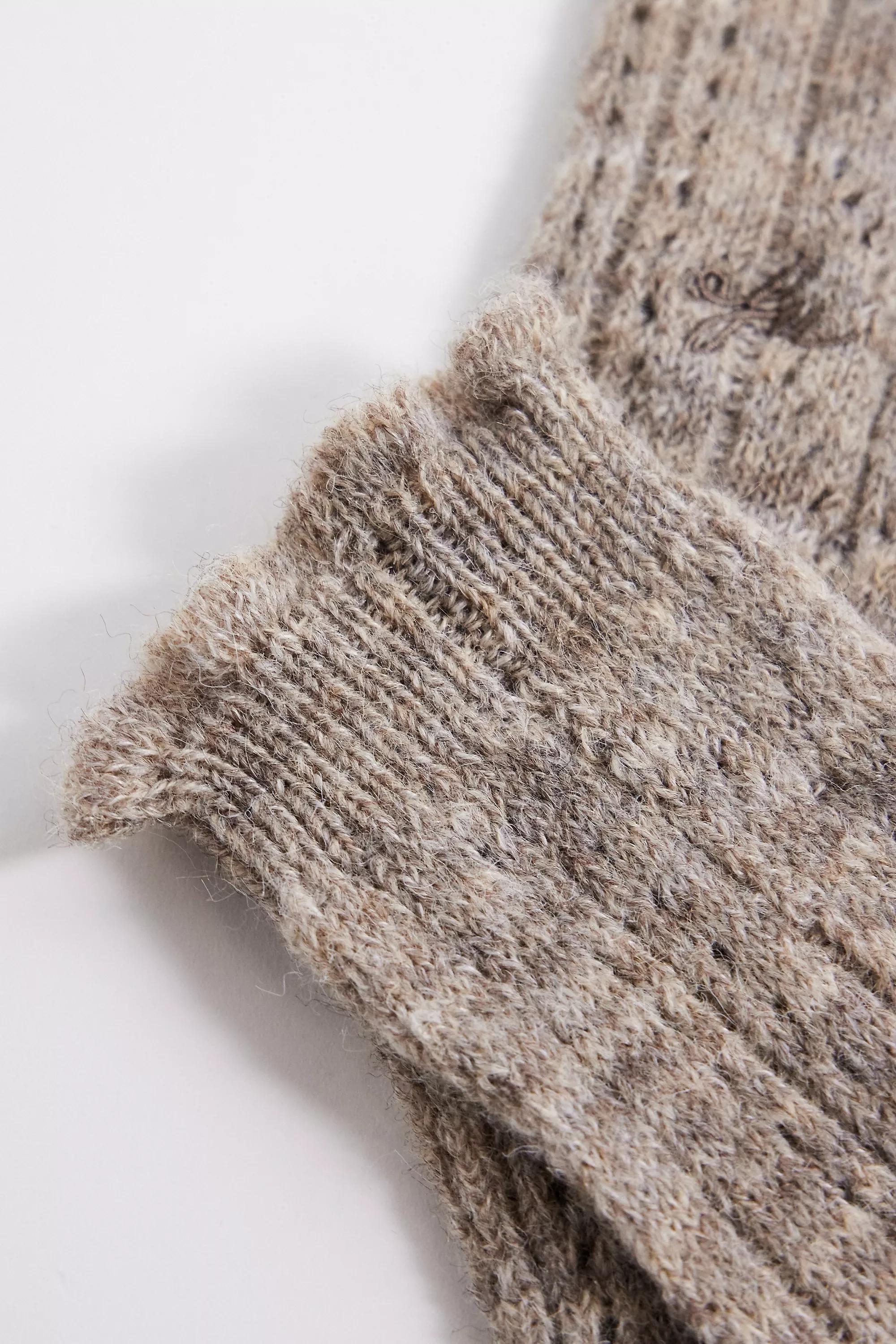 Brown Out From Under Pointelle Slouch Socks, BRN, large image number 2