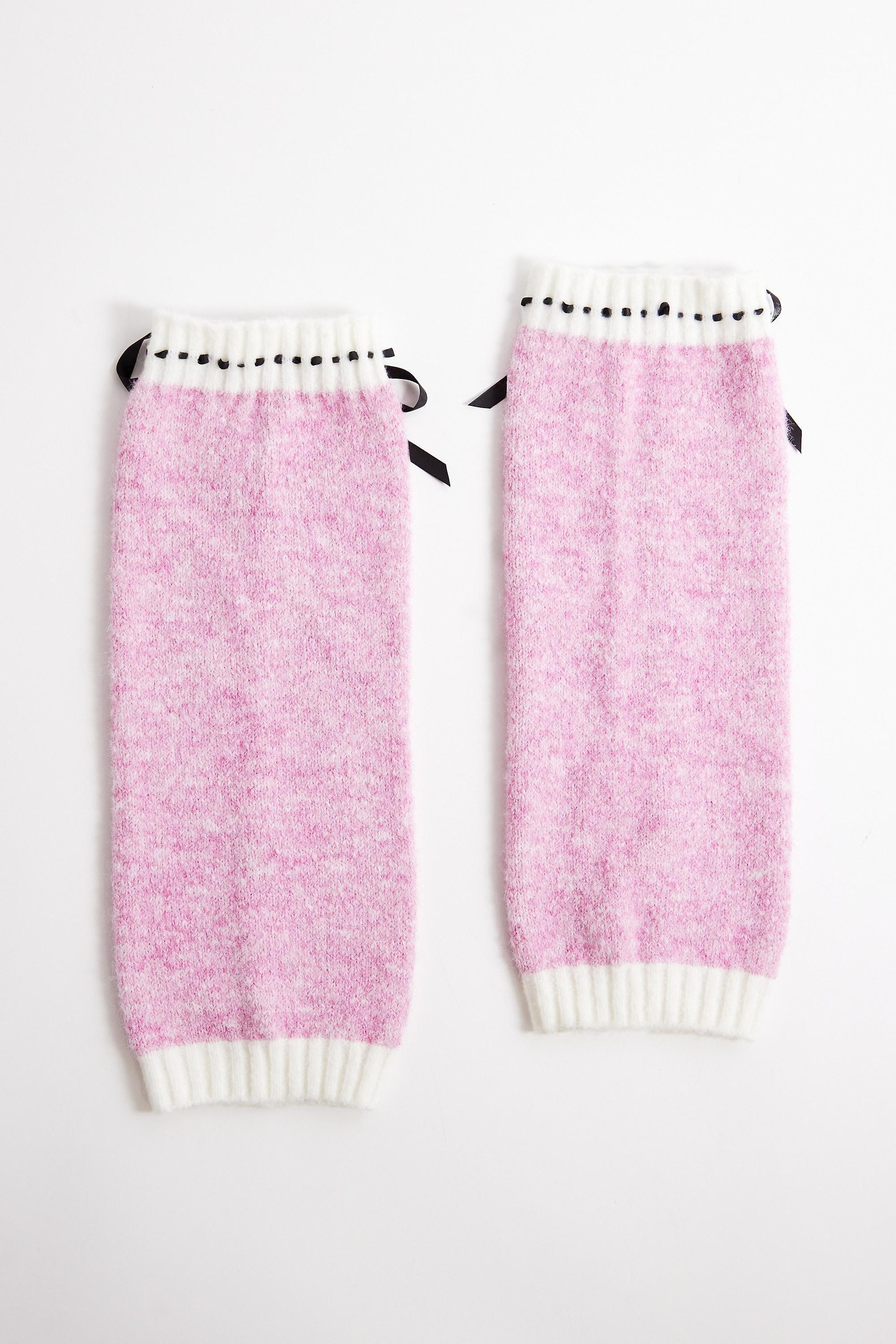 Pink Out From Under Fuzzy Pink Bow Leg Warmers, PINK, large image number 3