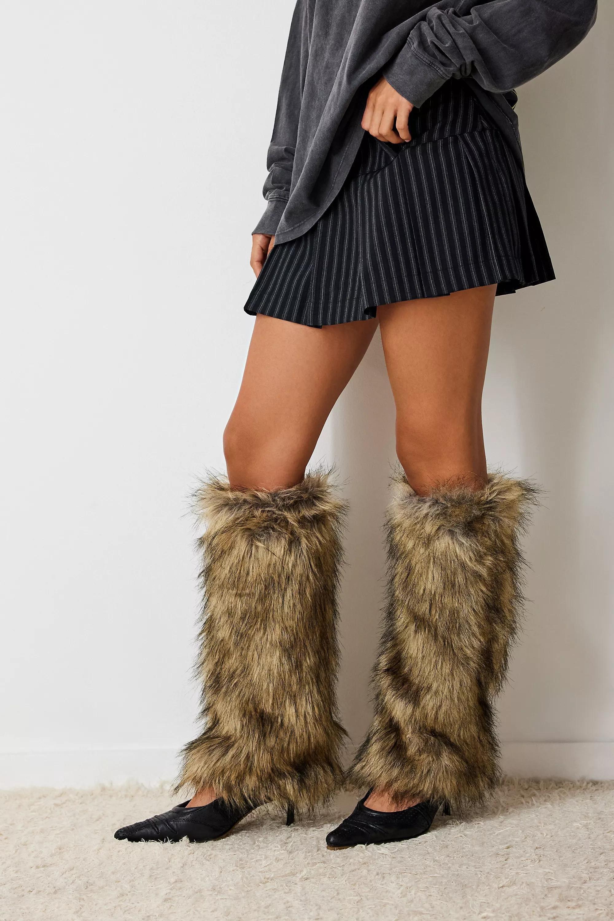 Brown Out From Under Fur Leg Warmers, BRN, large image number 0