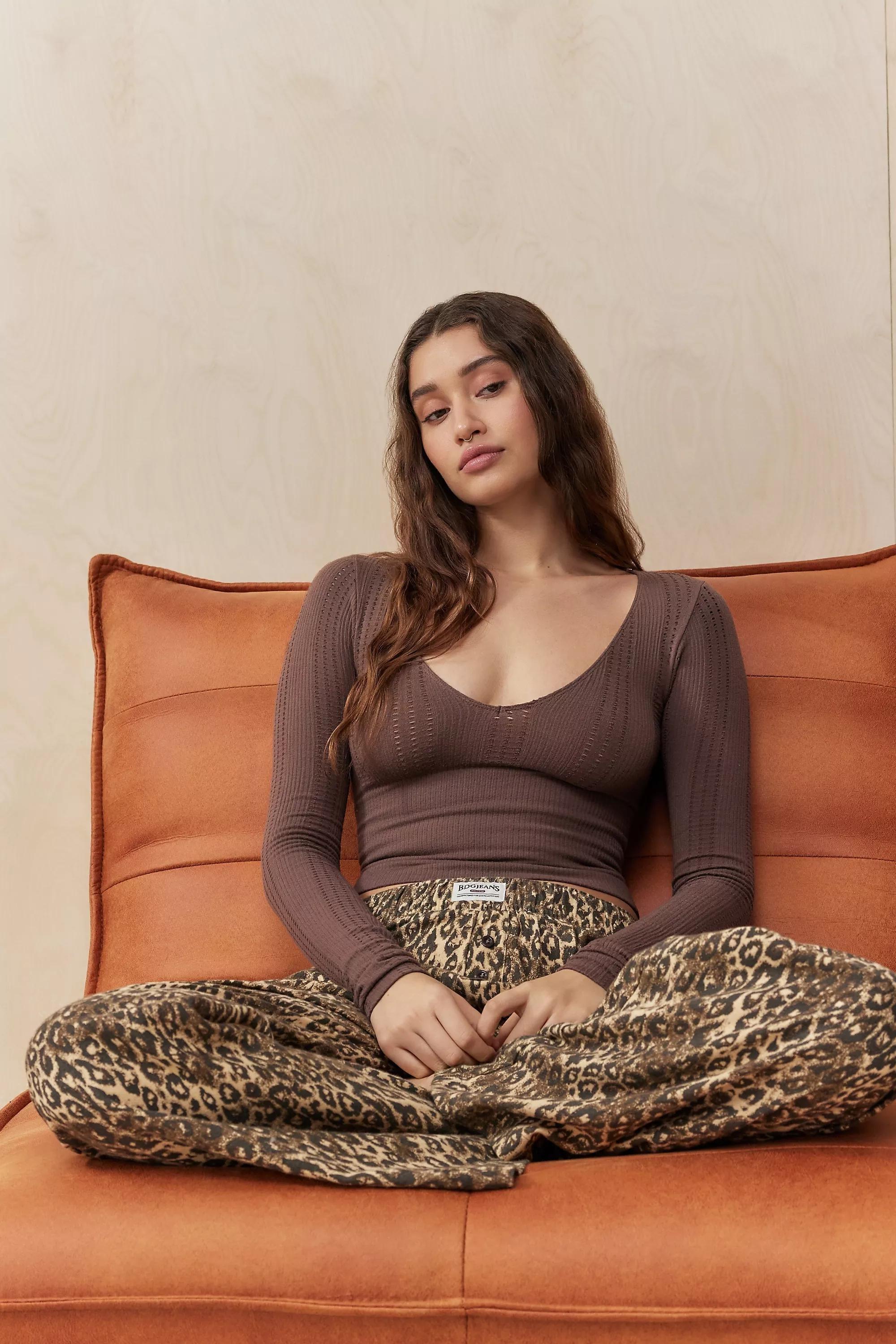 Brown Out From Under Winnie Pointelle Top, , large image number 0
