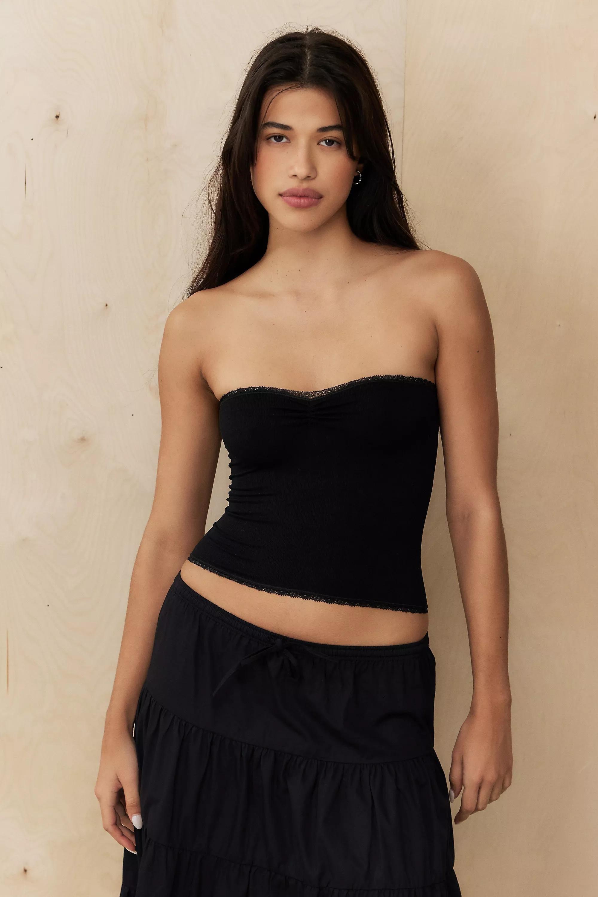 Black Out From Under Lace Seamless Crop Top, , large image number 0