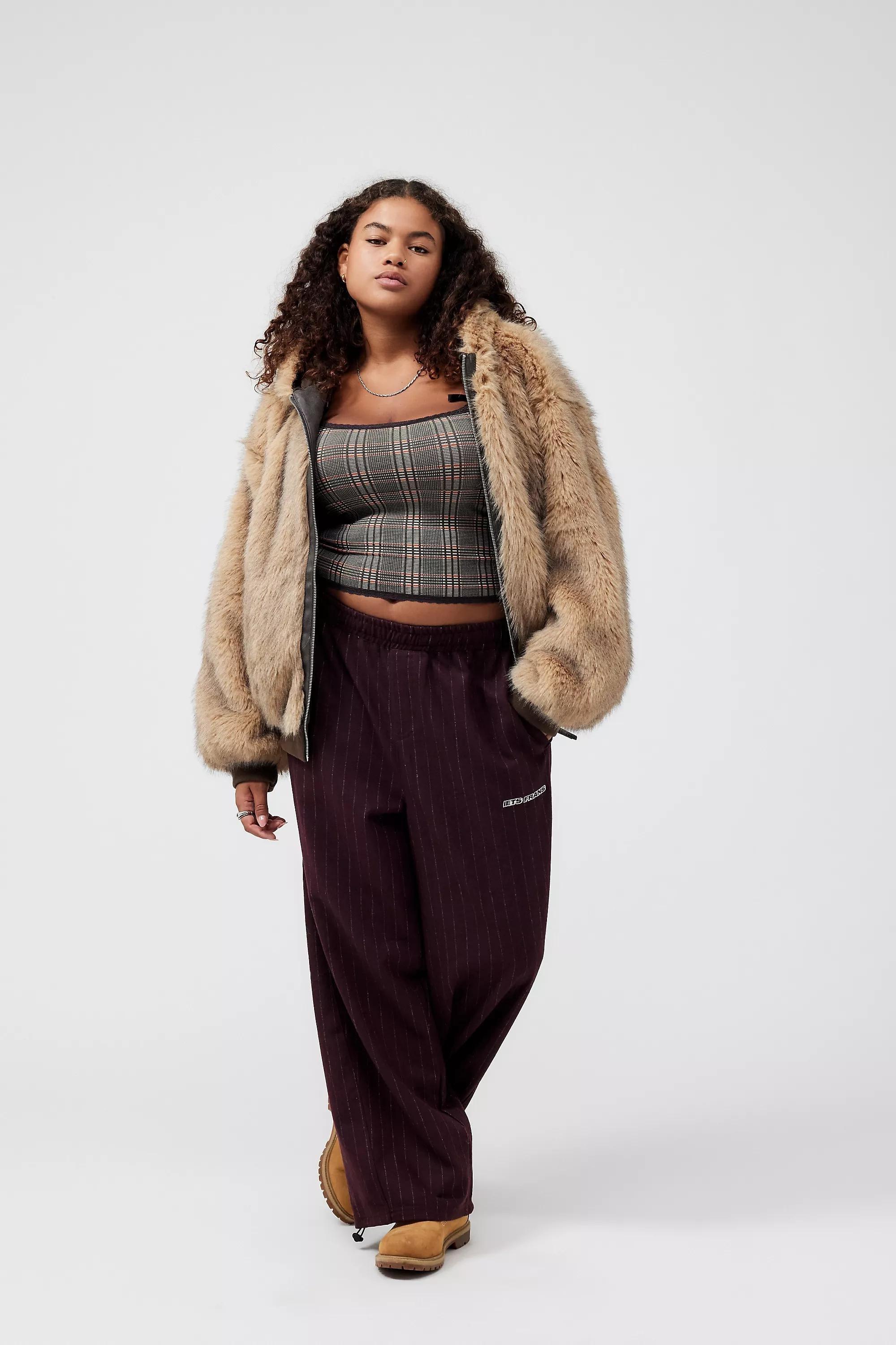 Brown Bdg Silvio Faux Fur Hoodie, , large image number 5