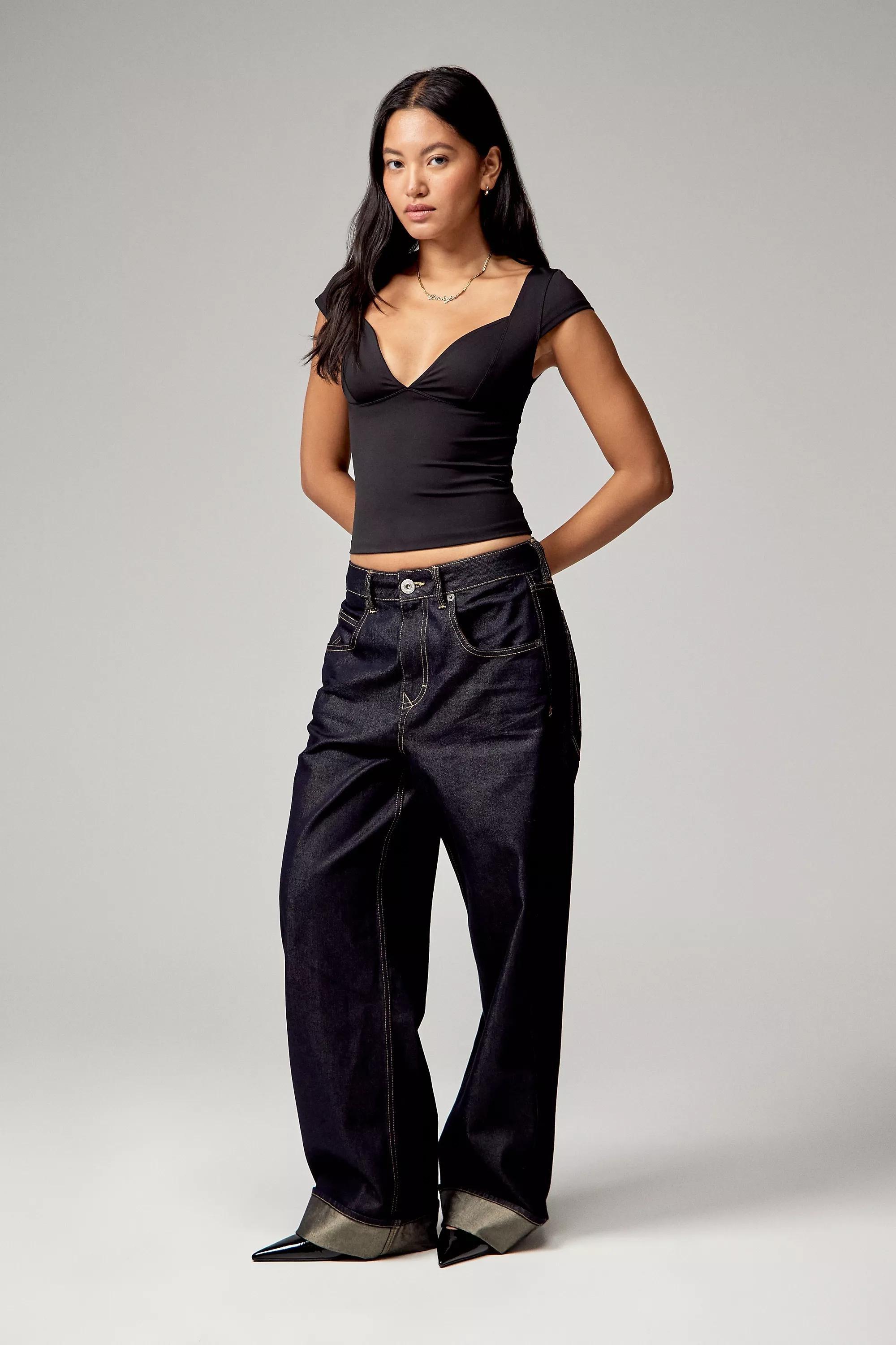 Black Cap Sleeve Top, , large image number 4