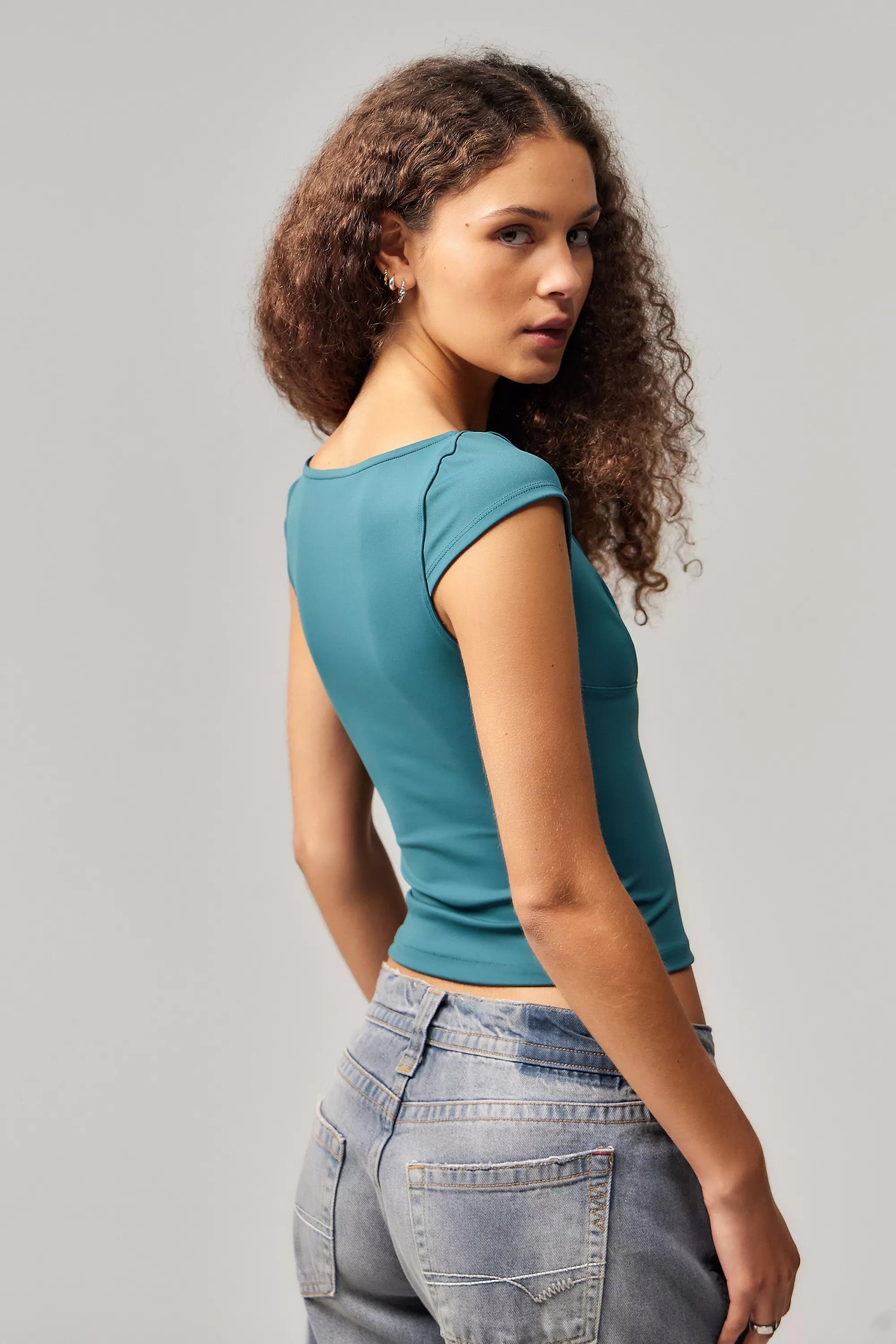 Blue Silence + Noise Greta Sweetheart Top, , large image number 2