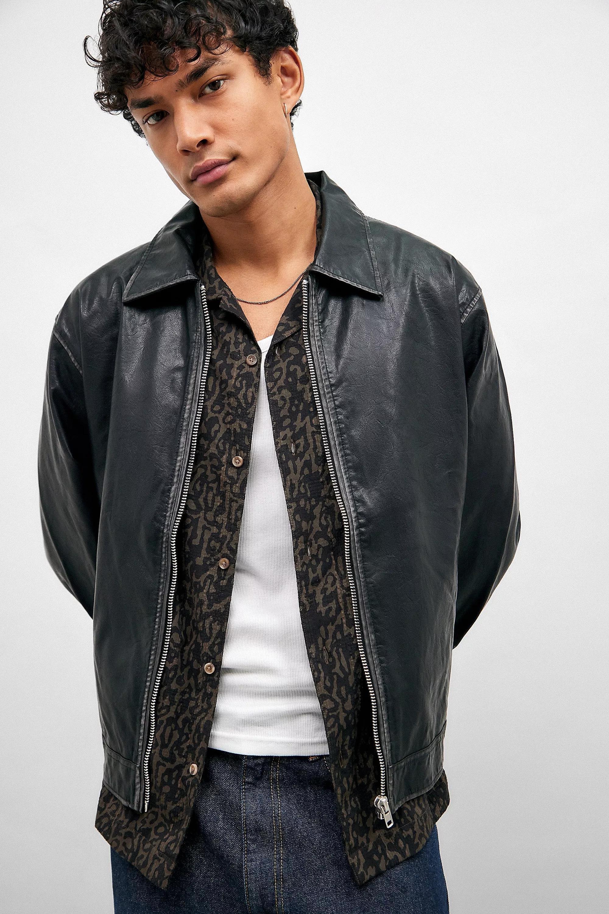 Black Bdg Nicolai Faux Leather Jacket, , large image number 0