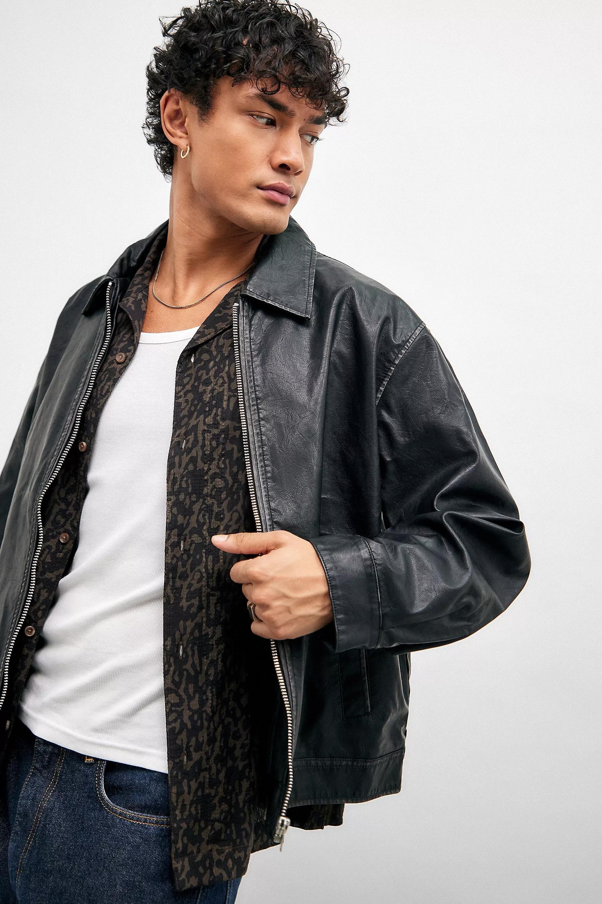 Black Bdg Nicolai Faux Leather Jacket, , large image number 2