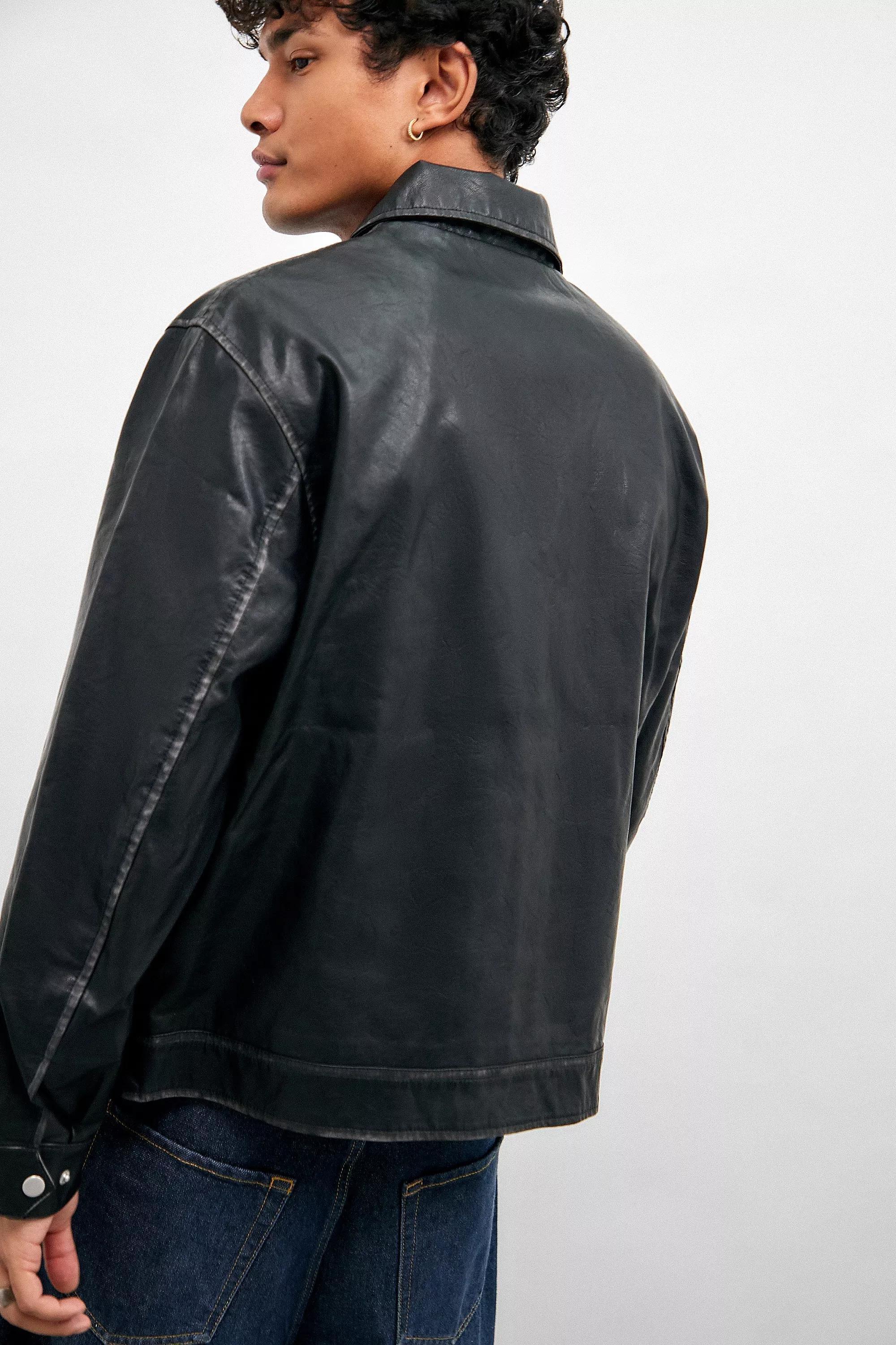 Black Bdg Nicolai Faux Leather Jacket, , large image number 4