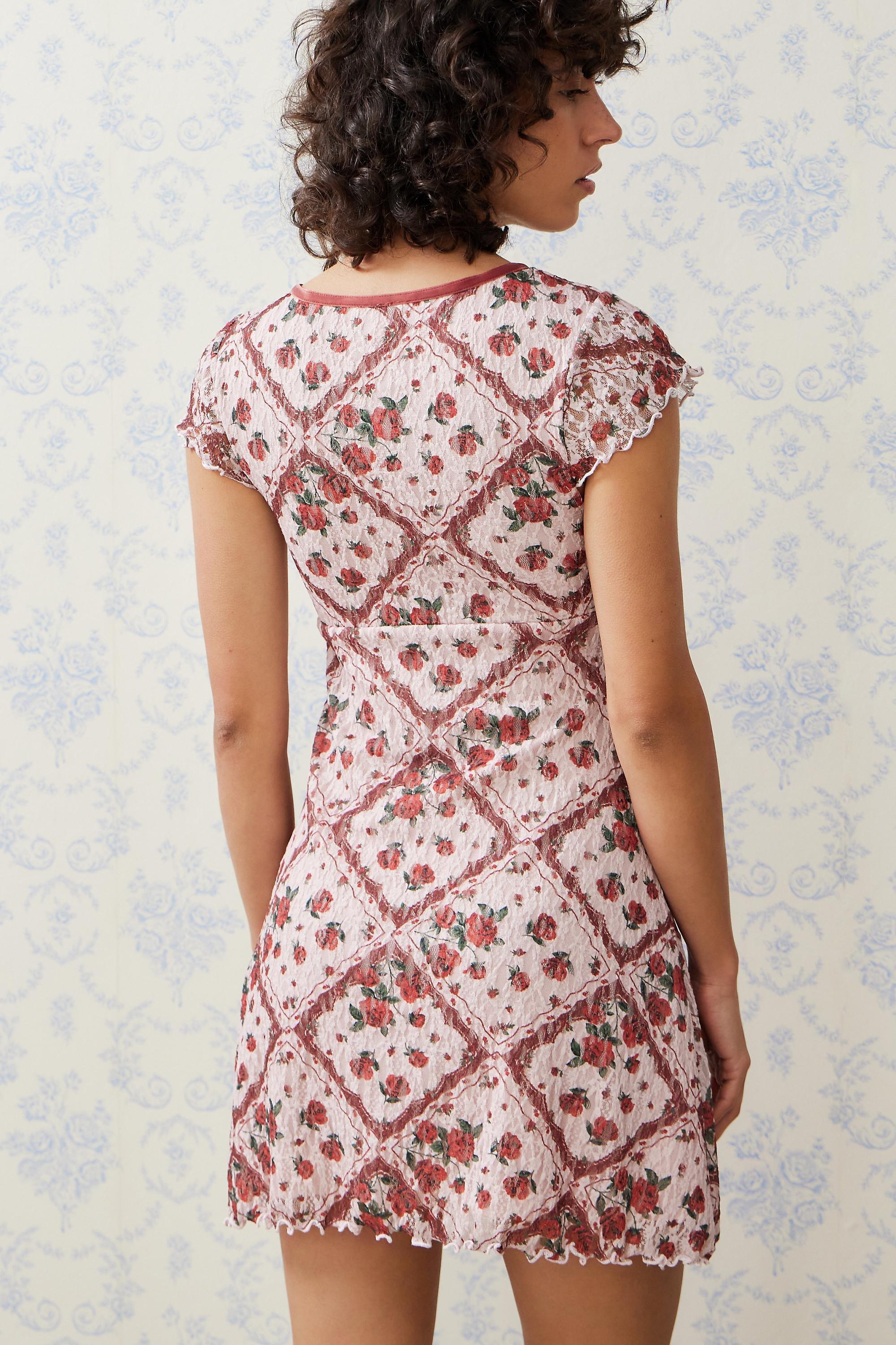Pink Patchwork Mini Dress, , large image number 3