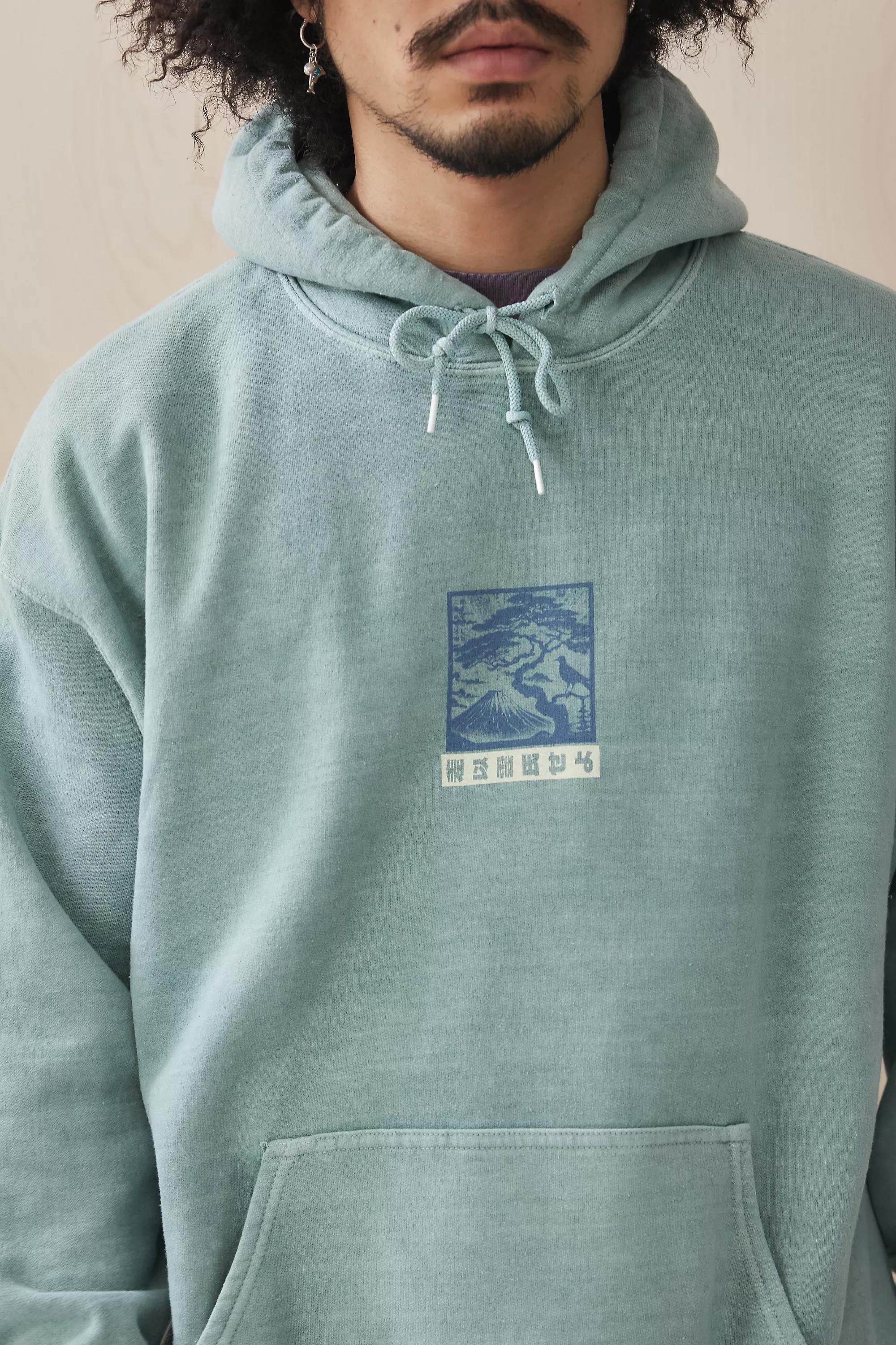 Blue Japanese Landscape Hoodie, , large image number 1