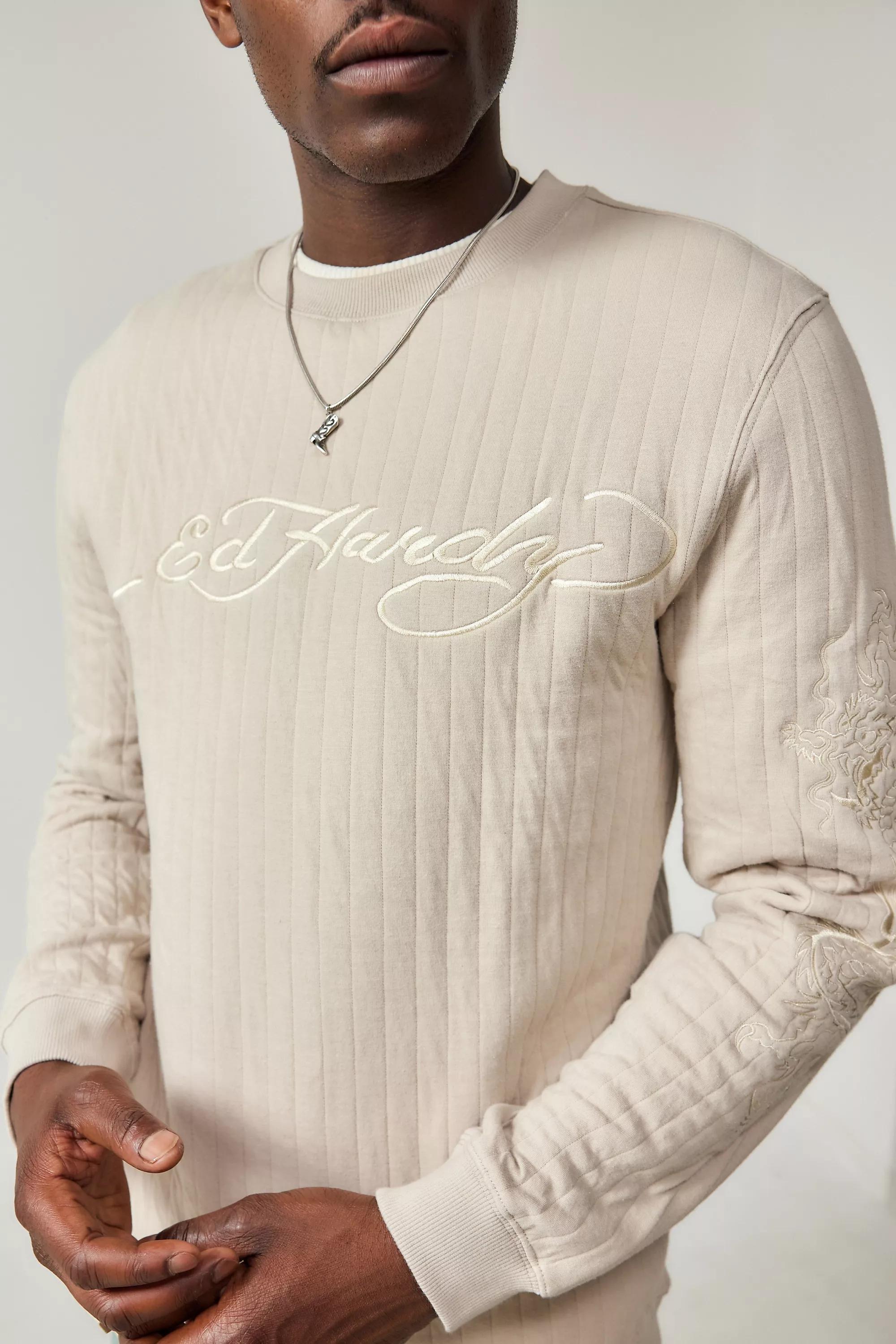 Ivory Ed Hardy Ribbed Printed Sweatshirt, , large image number 2