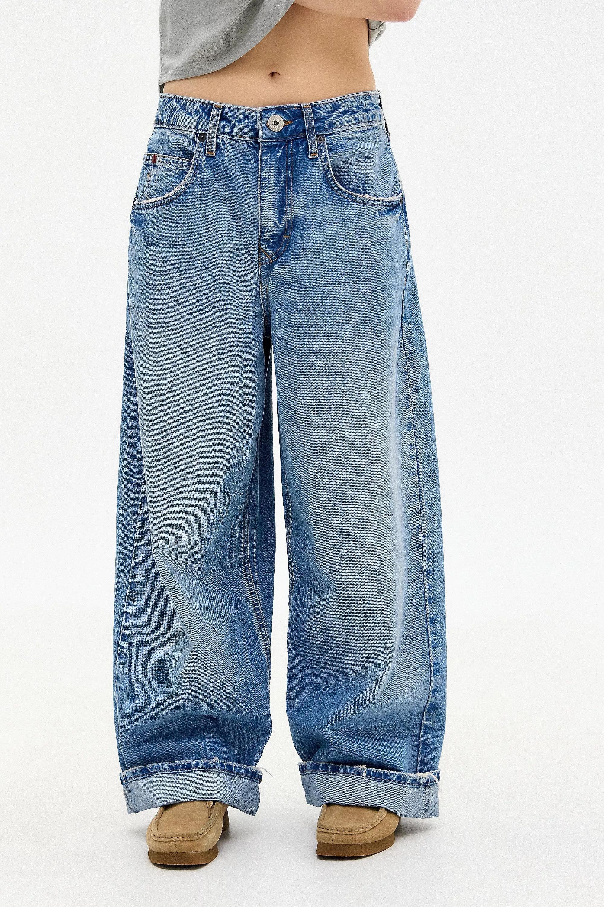 Blue Vintage Denim Baggy Smokey Jeans, VINTAGE DENIM MEDIUM, large image number 0