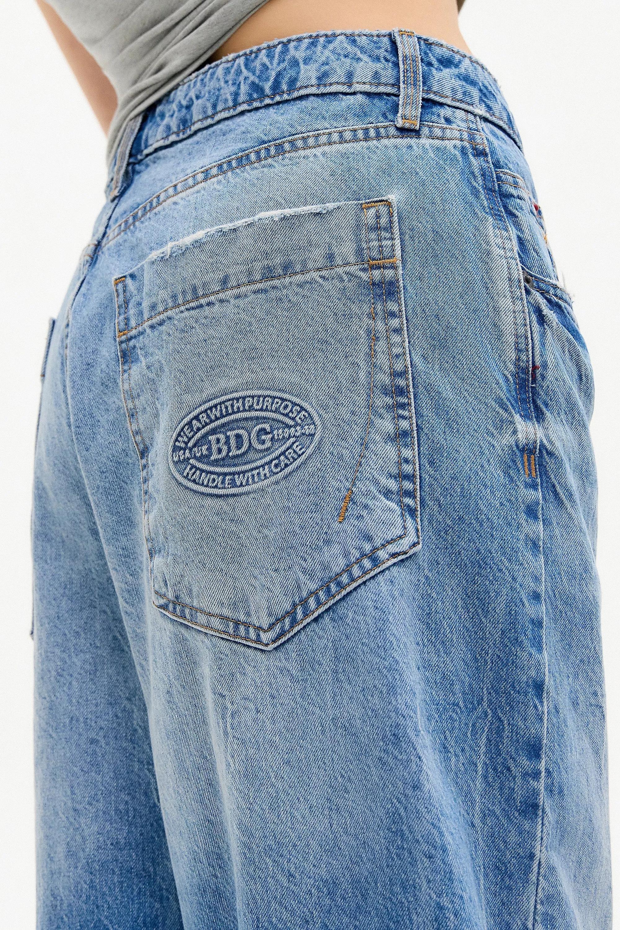 Blue Vintage Denim Baggy Smokey Jeans, VINTAGE DENIM MEDIUM, large image number 2