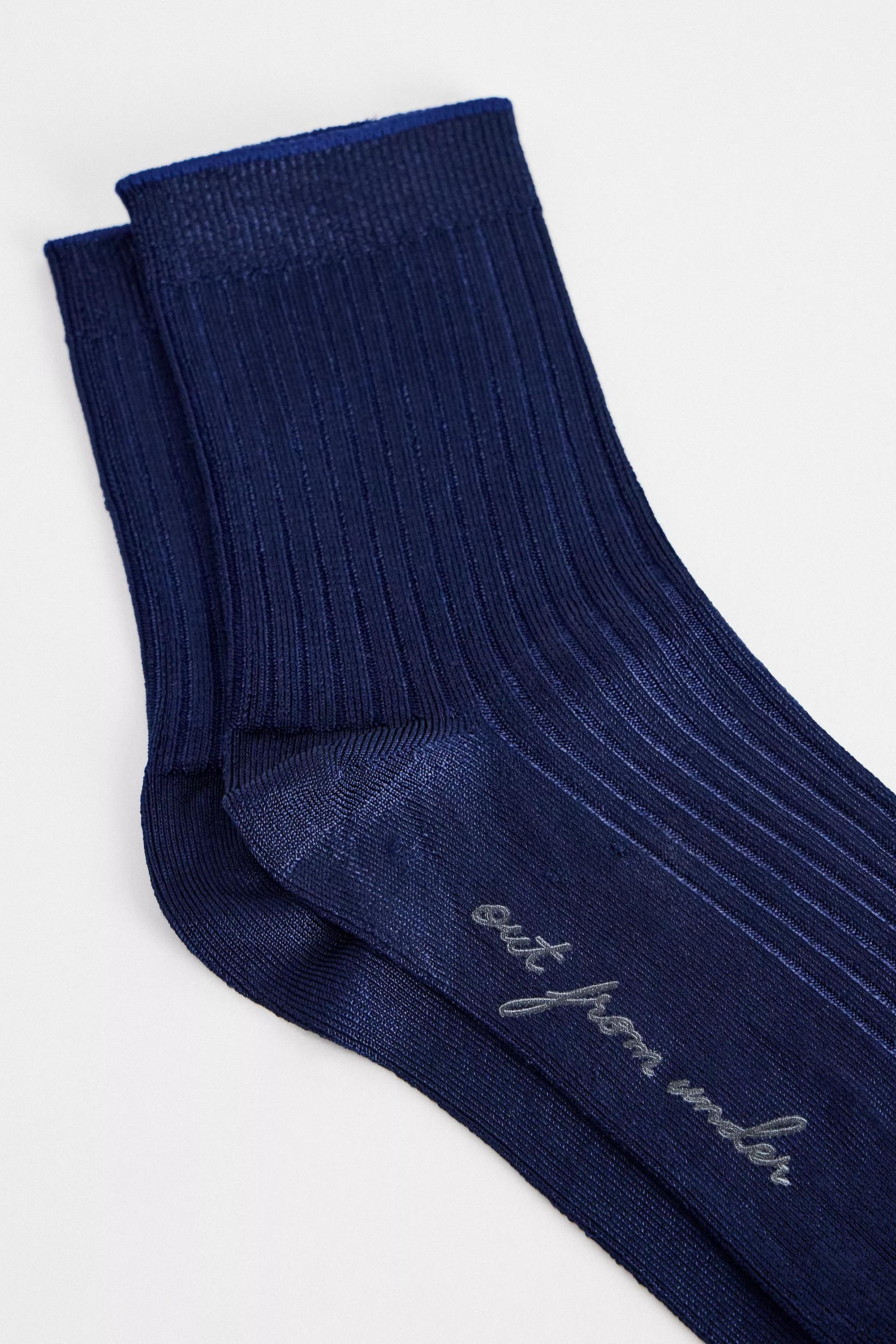 Navy Out From Under Viscose Socks, NAVY, medium