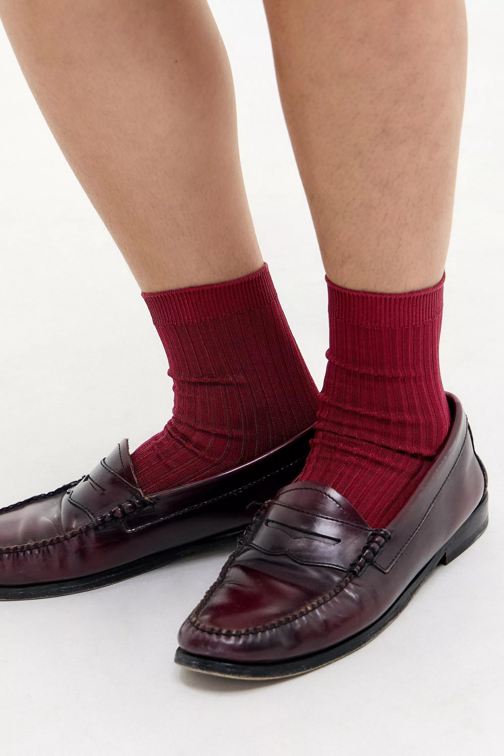 Red Out From Under Viscose Socks, WINE, large image number 1
