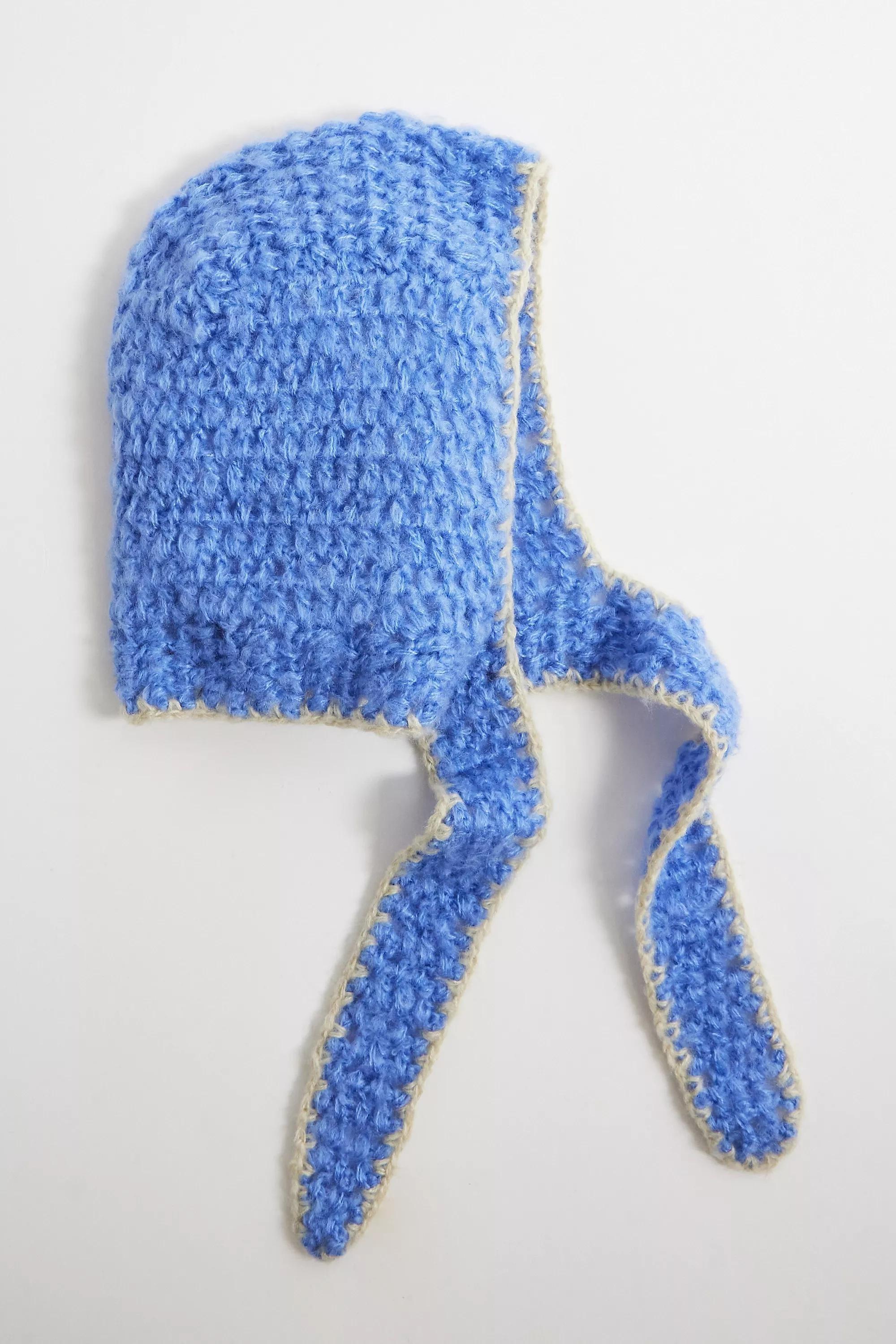 Blue Uo Contrast Knit Bonnet, BLUE, large image number 1