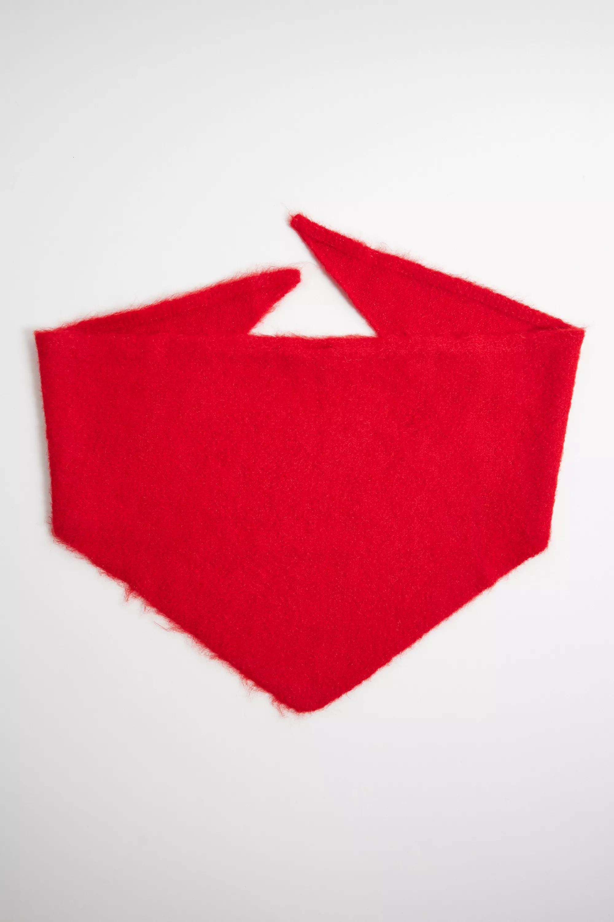 Red Uo Triangle Neck Scarf, RED, large image number 1