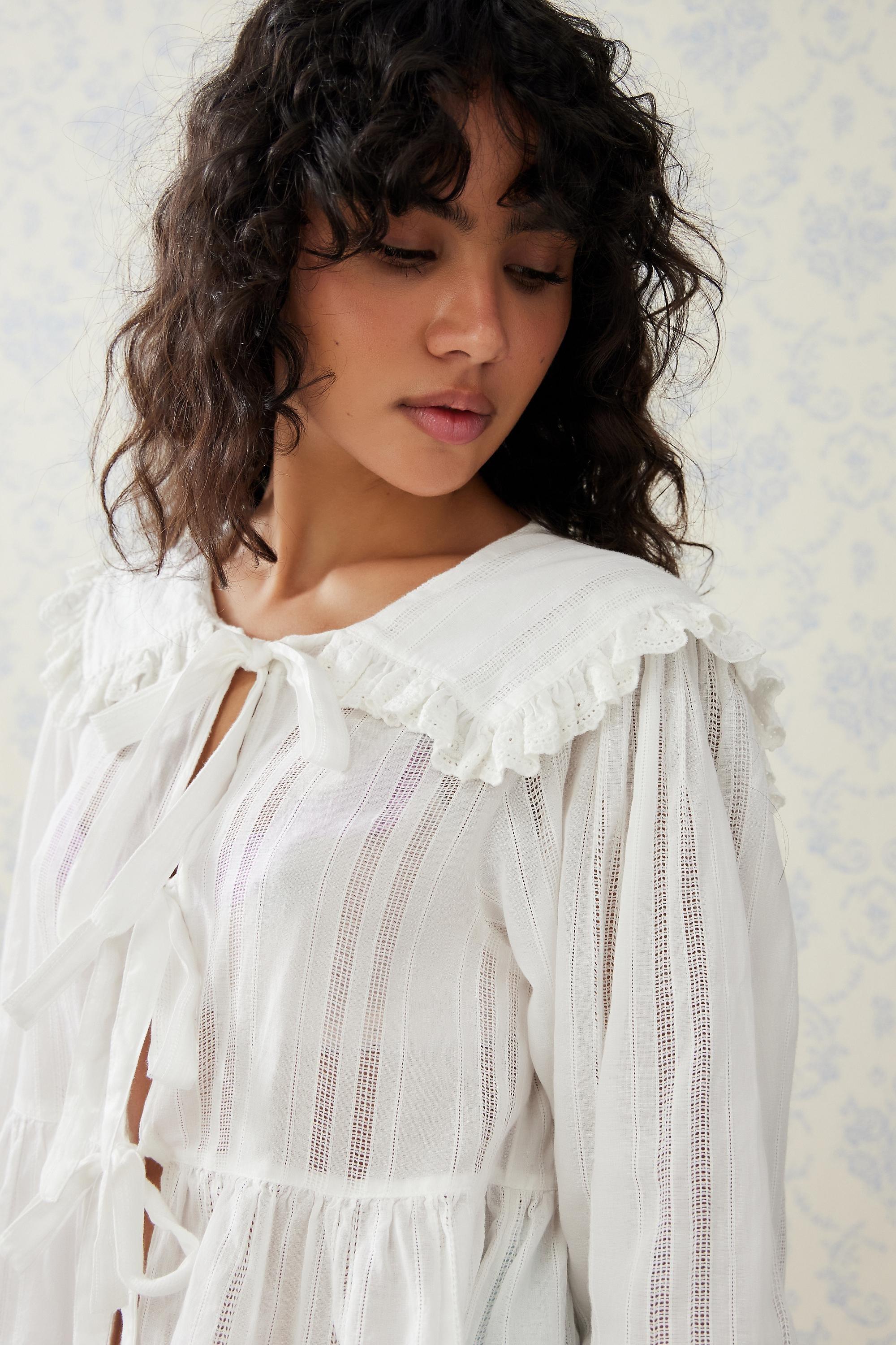 White Kimchi Blue Olive Blouse, , large image number 3