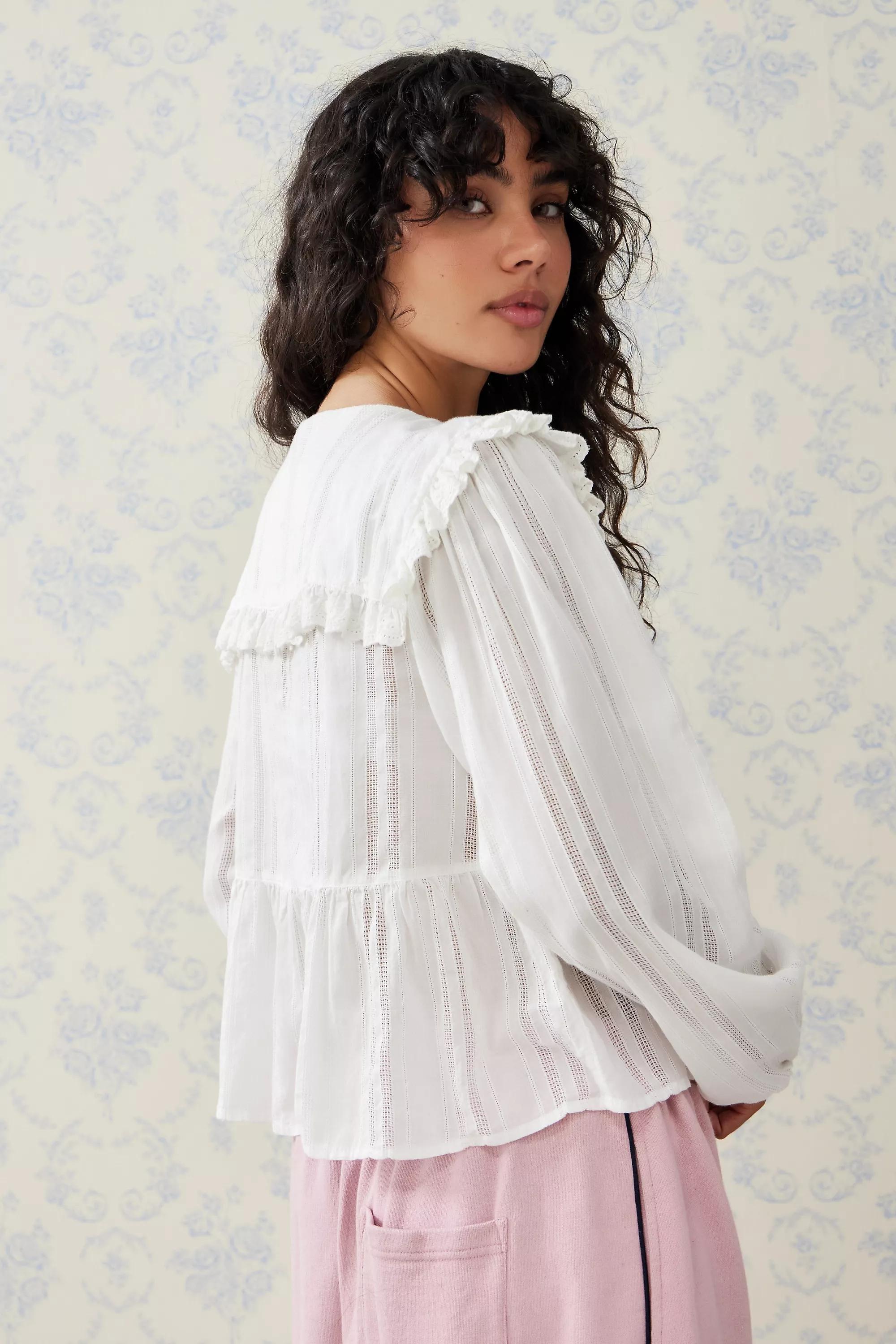 White Kimchi Blue Olive Blouse, , large image number 4