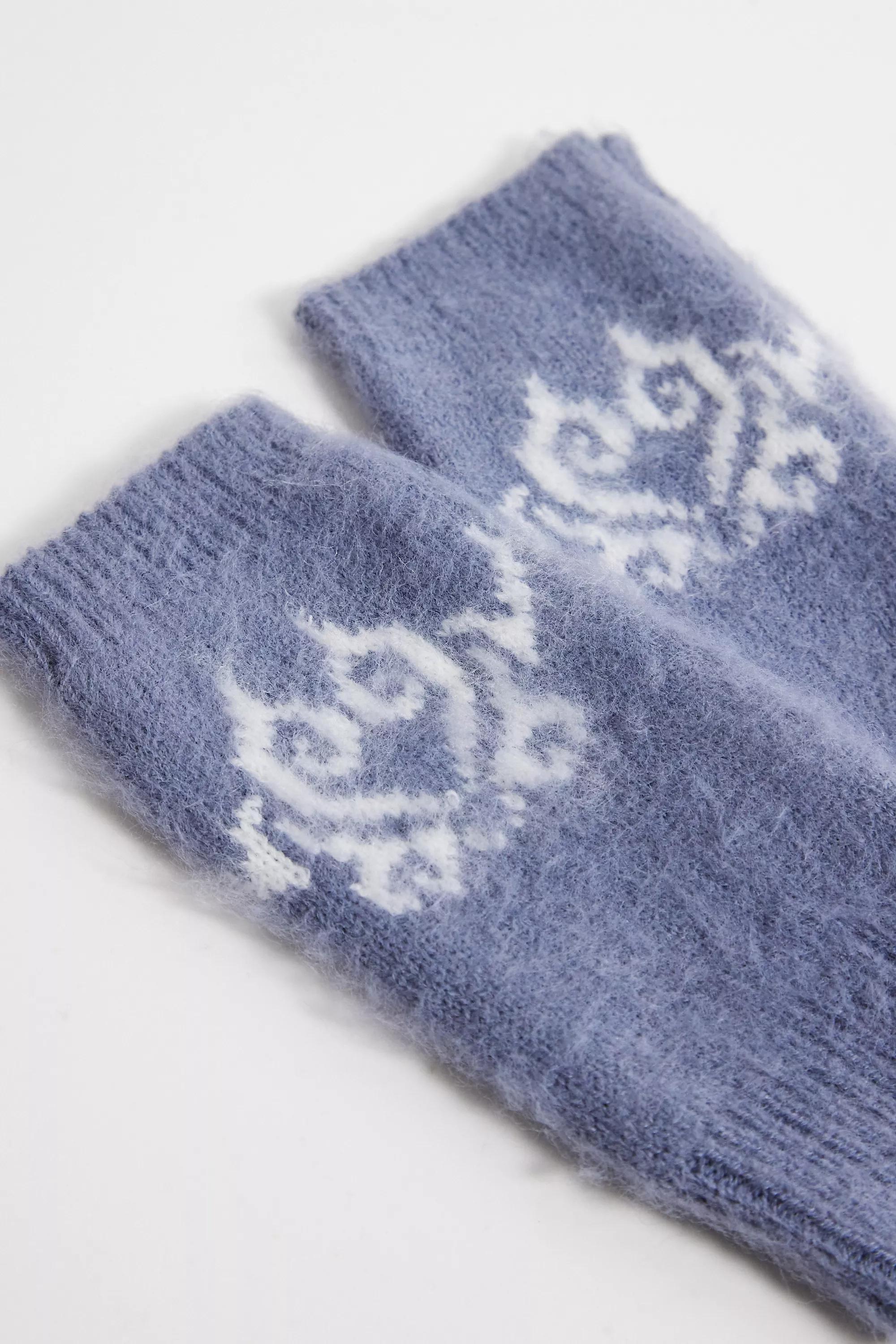 Blue Uo Brushed Knit Fingerless Gloves, BLUE, large image number 2