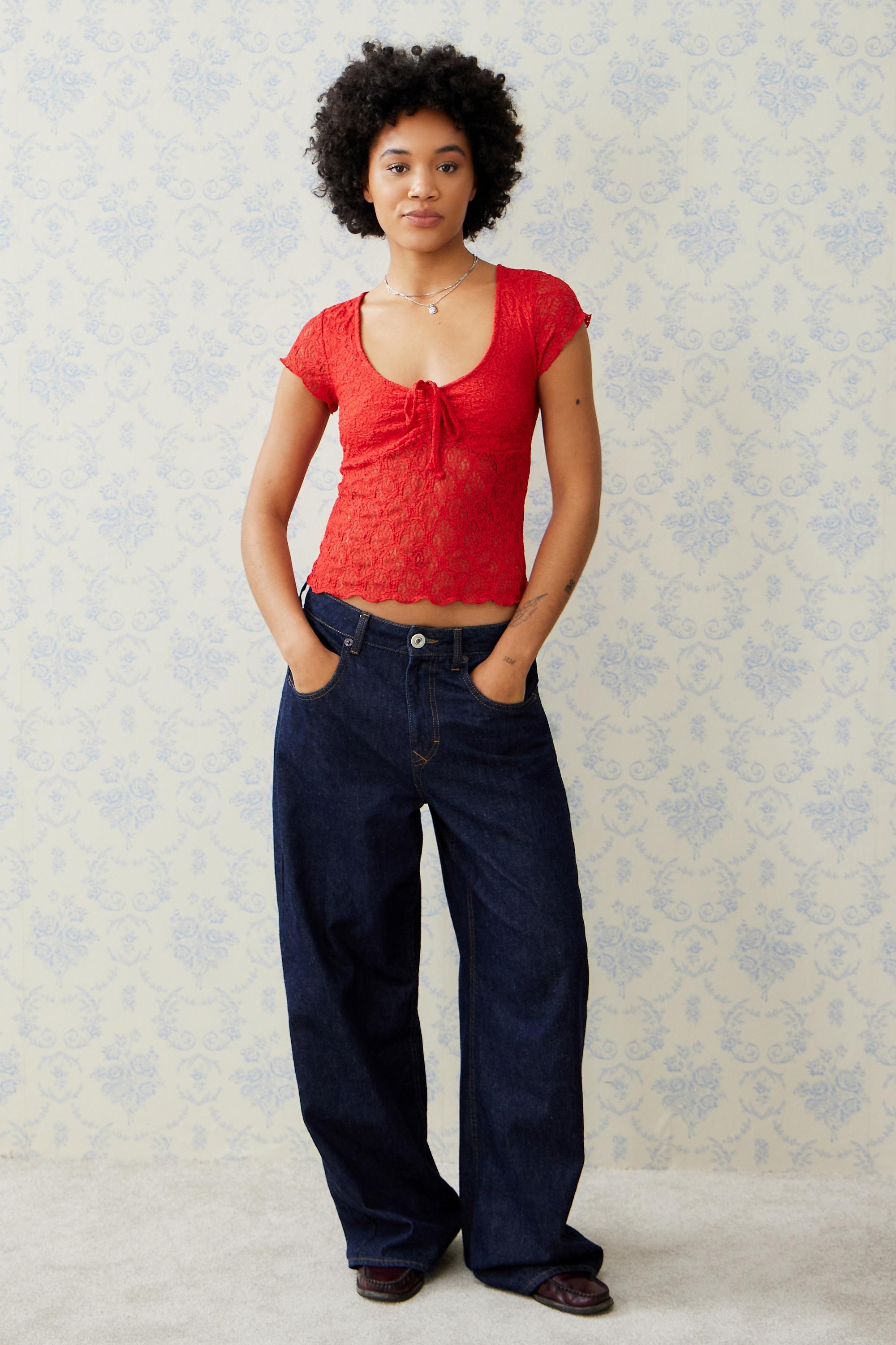 Red Kimchi Blue Quinn Lace Top, , large image number 1