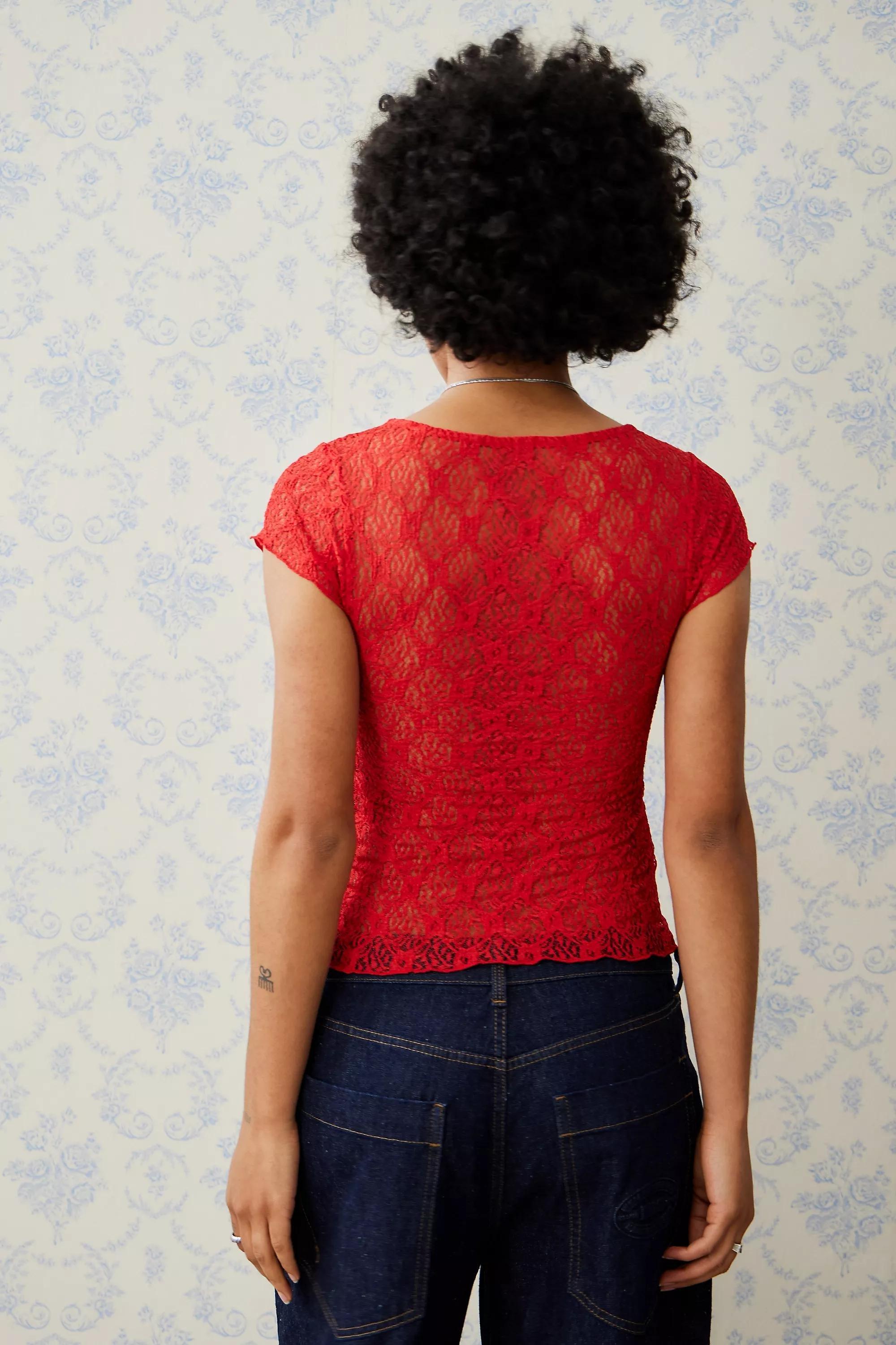 Red Kimchi Blue Quinn Lace Top, , large image number 3