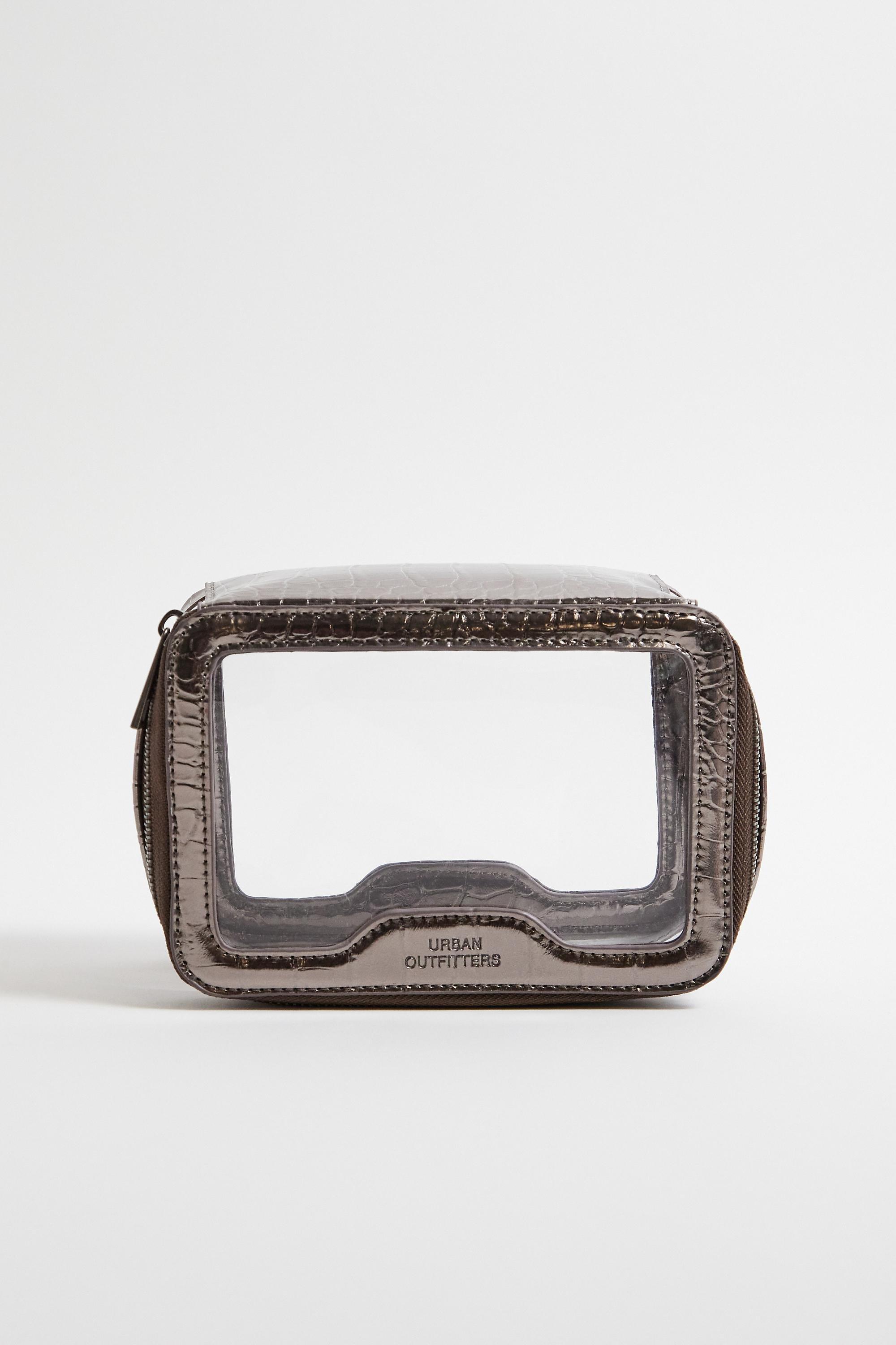 Silver Uo Zip-Around Makeup Bag, SLVR, large image number 2
