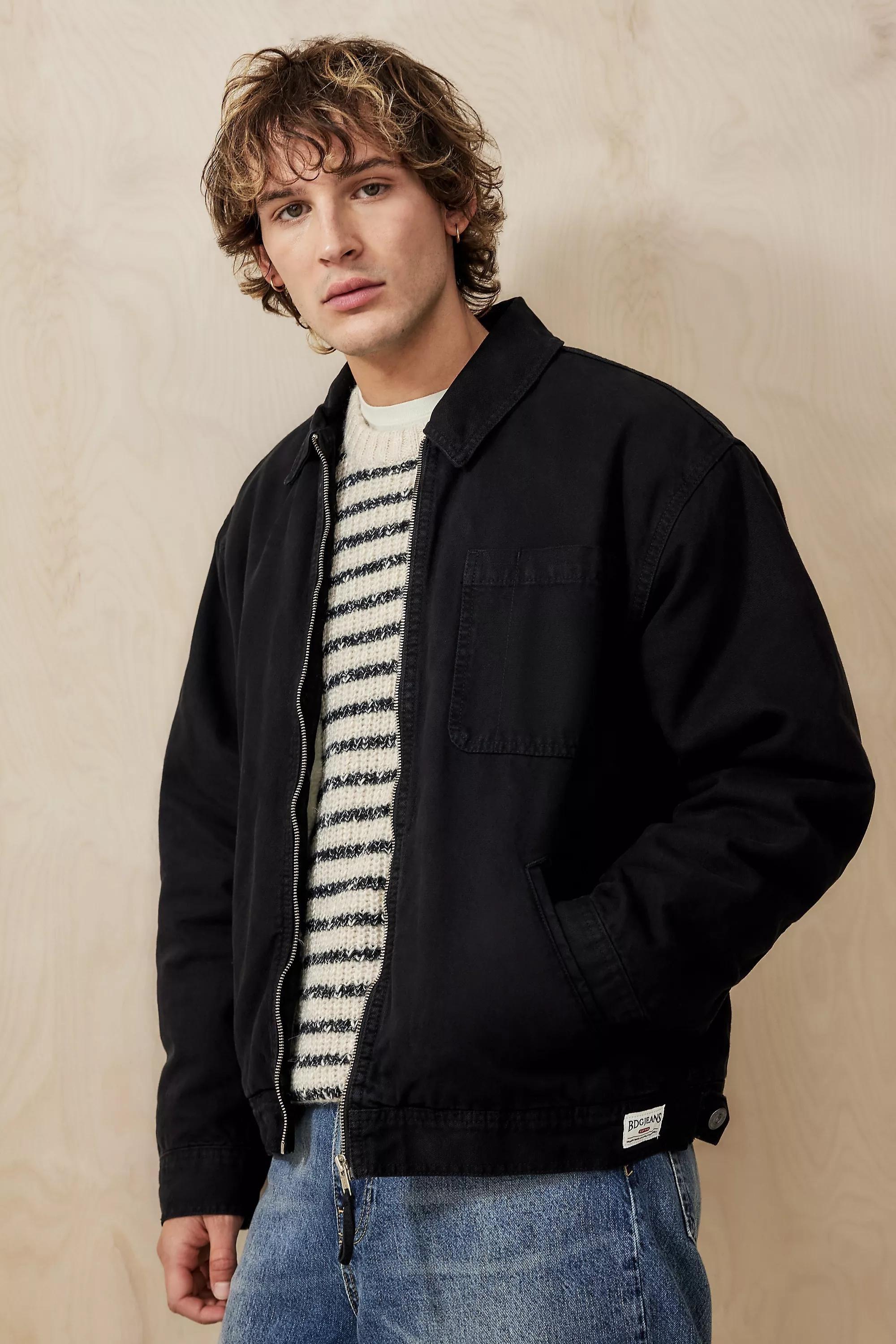 Black Bdg Alba Zip Through Worker Jacket, , large image number 0