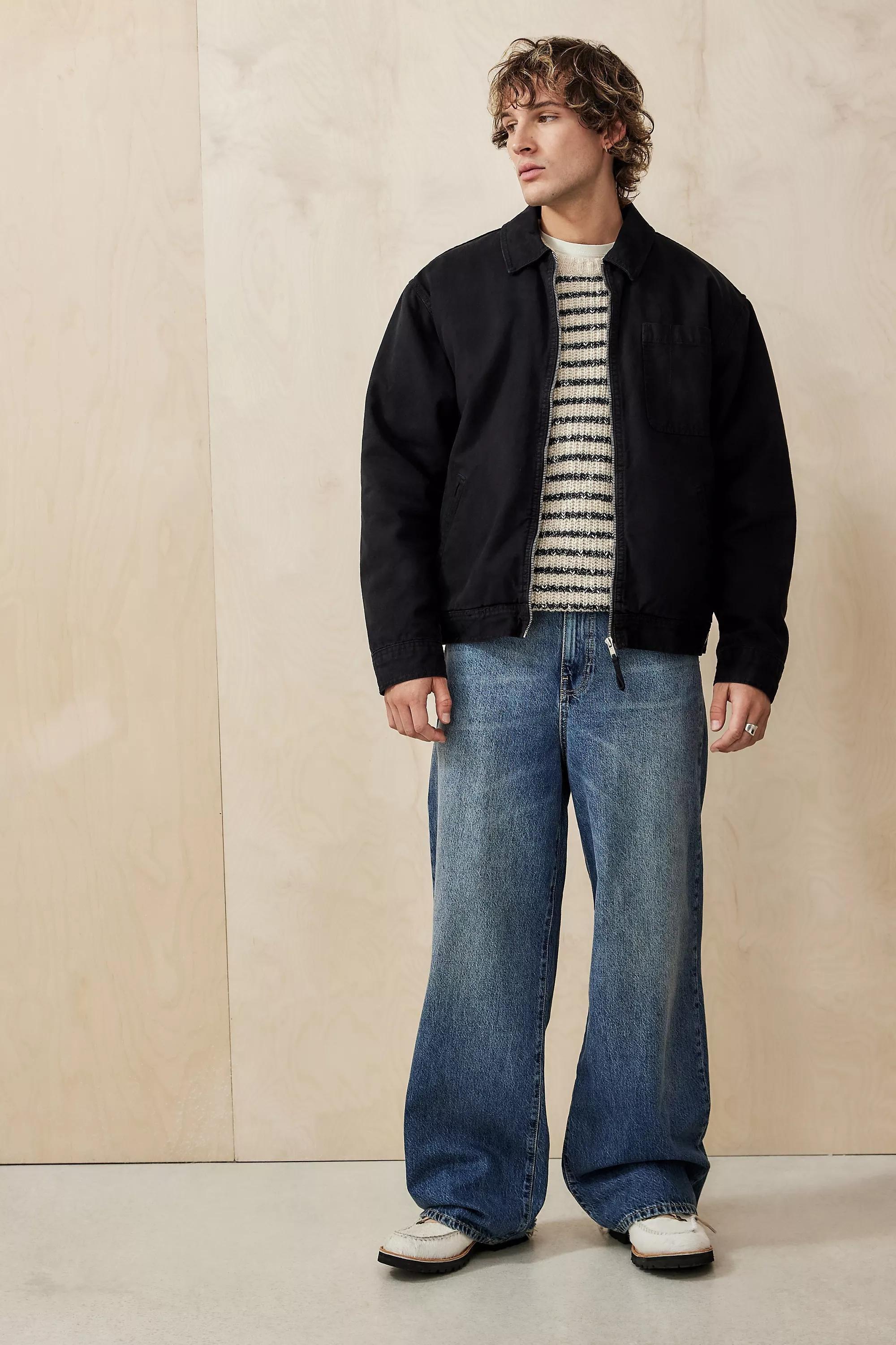 Black Bdg Alba Zip Through Worker Jacket, , large image number 1