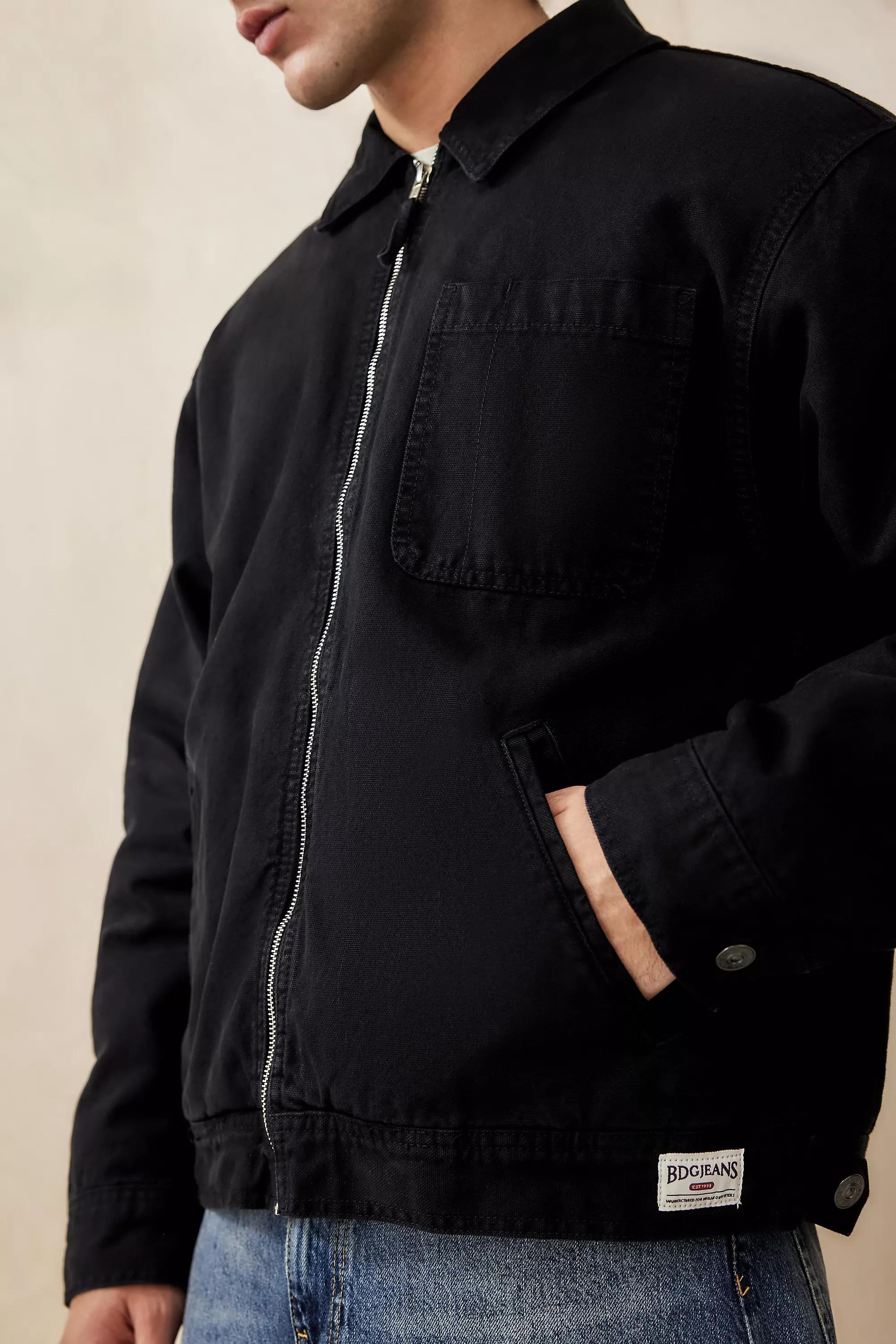 Black Bdg Alba Zip Through Worker Jacket, , large image number 2