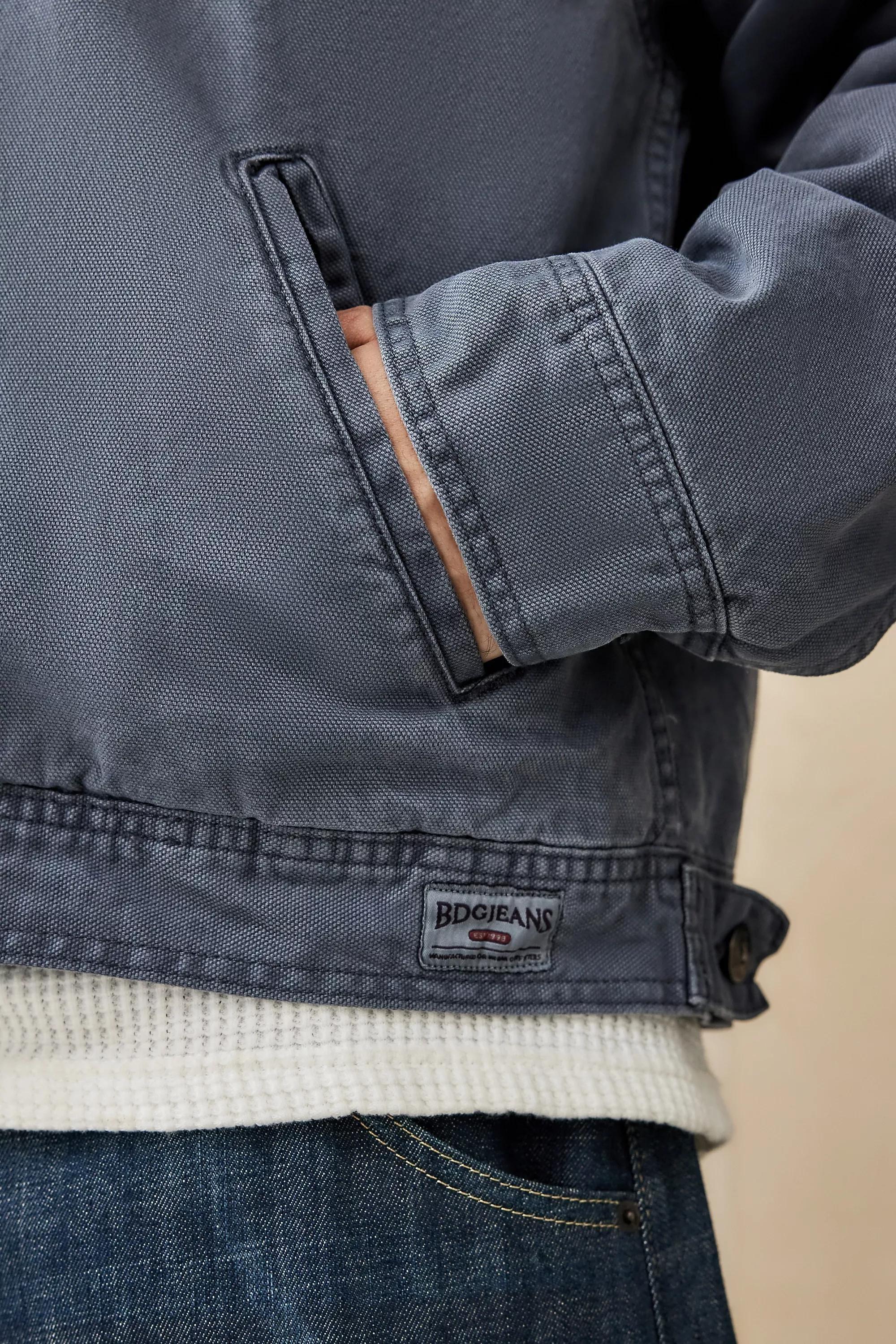 Grey Bdg Alba Slate Zip Through Worker Jacket, , large image number 3