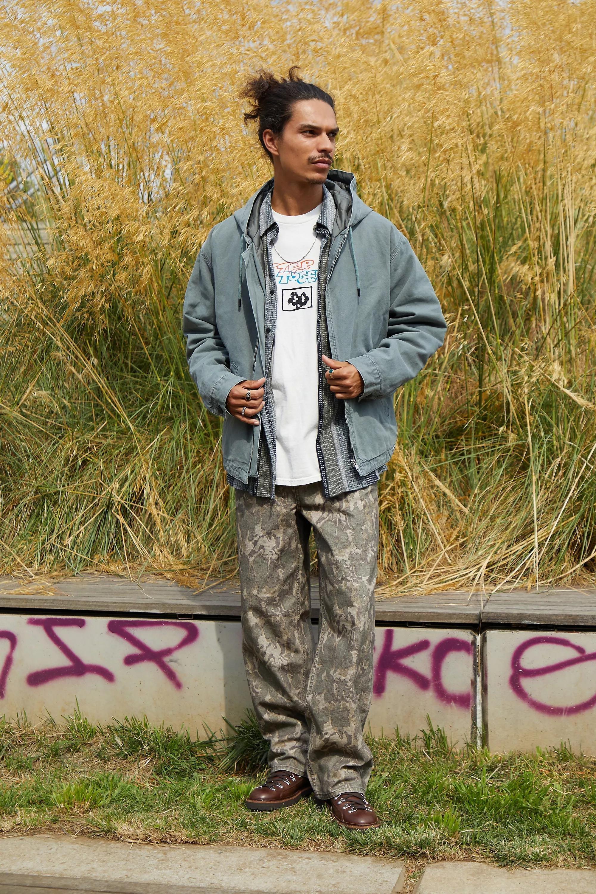 Turquoise Bdg Rex Petrol Canvas Skate Hoodie, , large image number 2