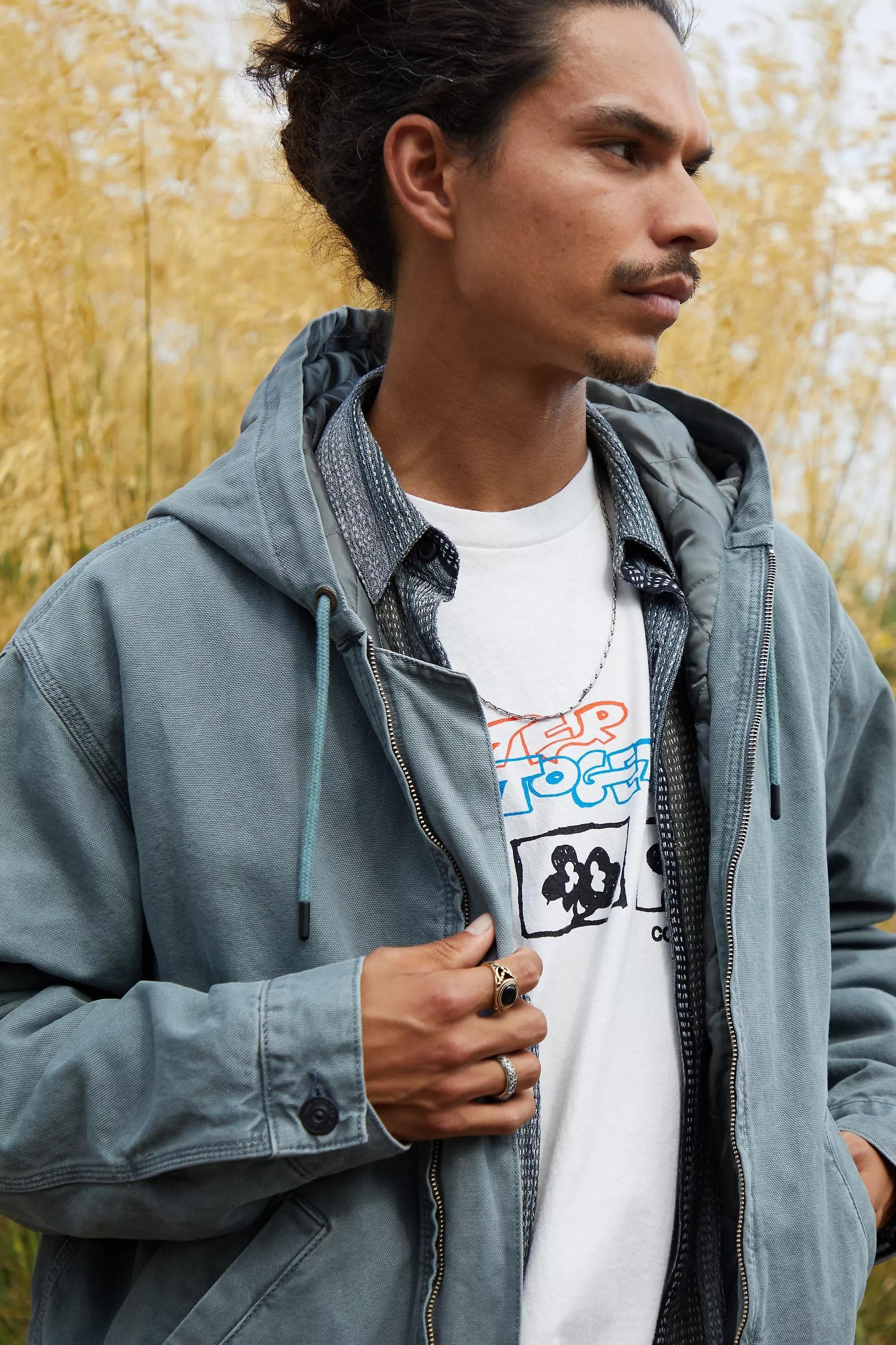 Turquoise Bdg Rex Petrol Canvas Skate Hoodie, , large image number 3