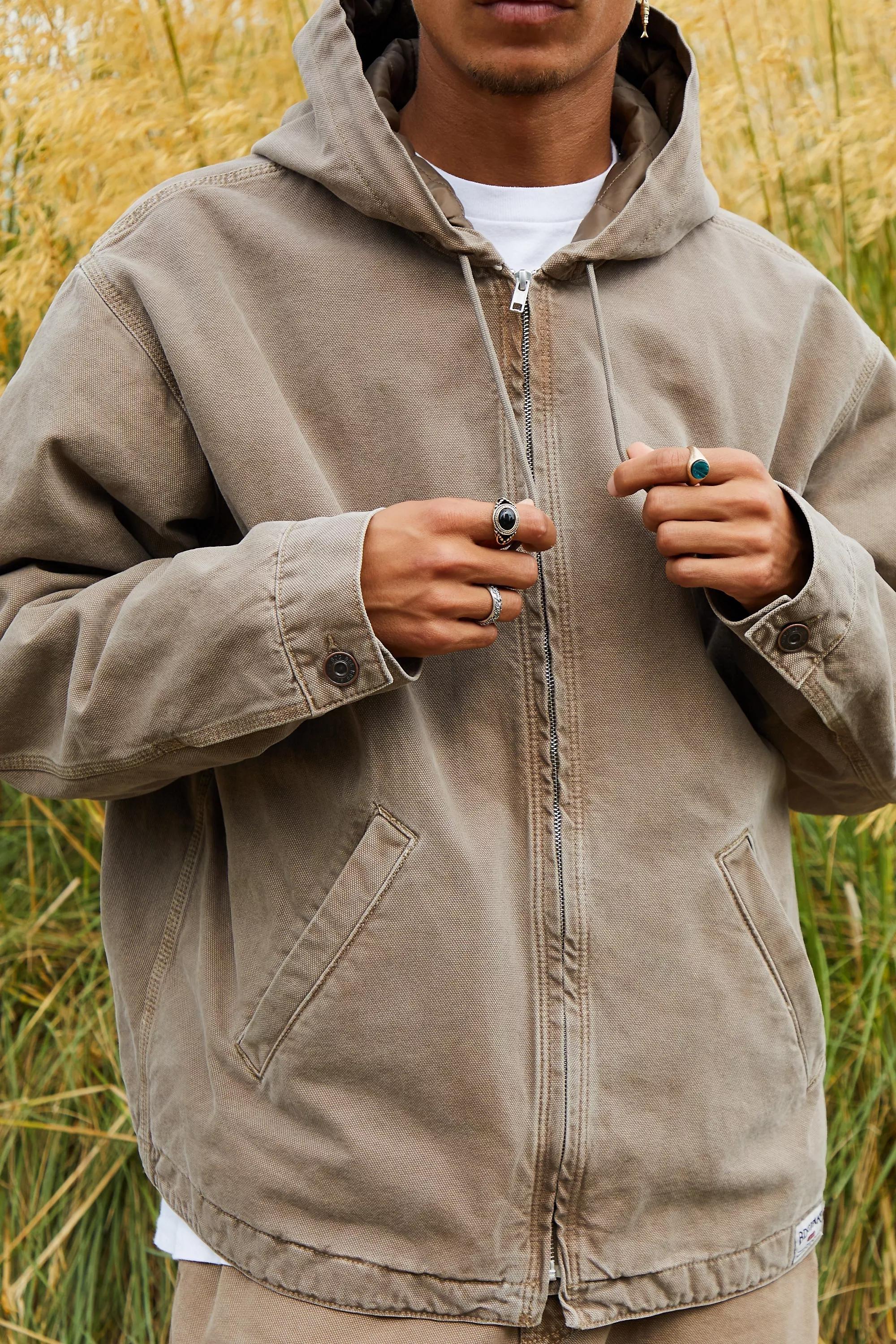 Beige Bdg Rex Canvas Skate Hoodie, , large image number 4