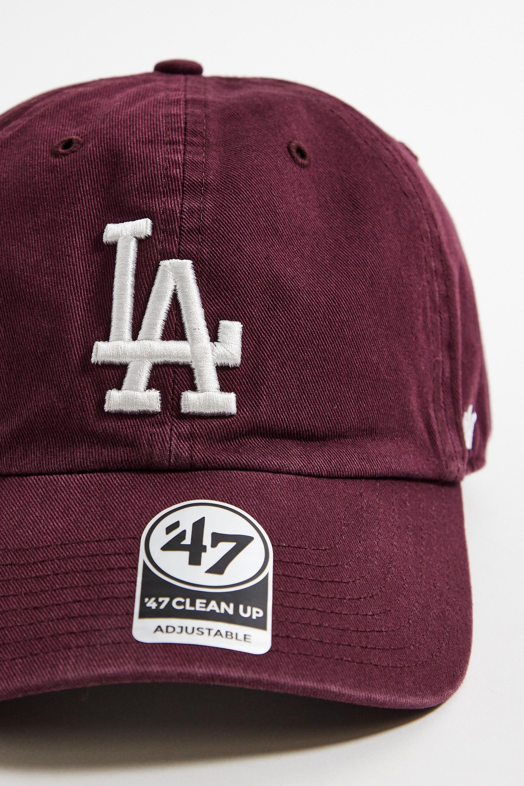 WINE '47 Brand LA Dodgers Black Clean Up Cap, WINE, large image number 2