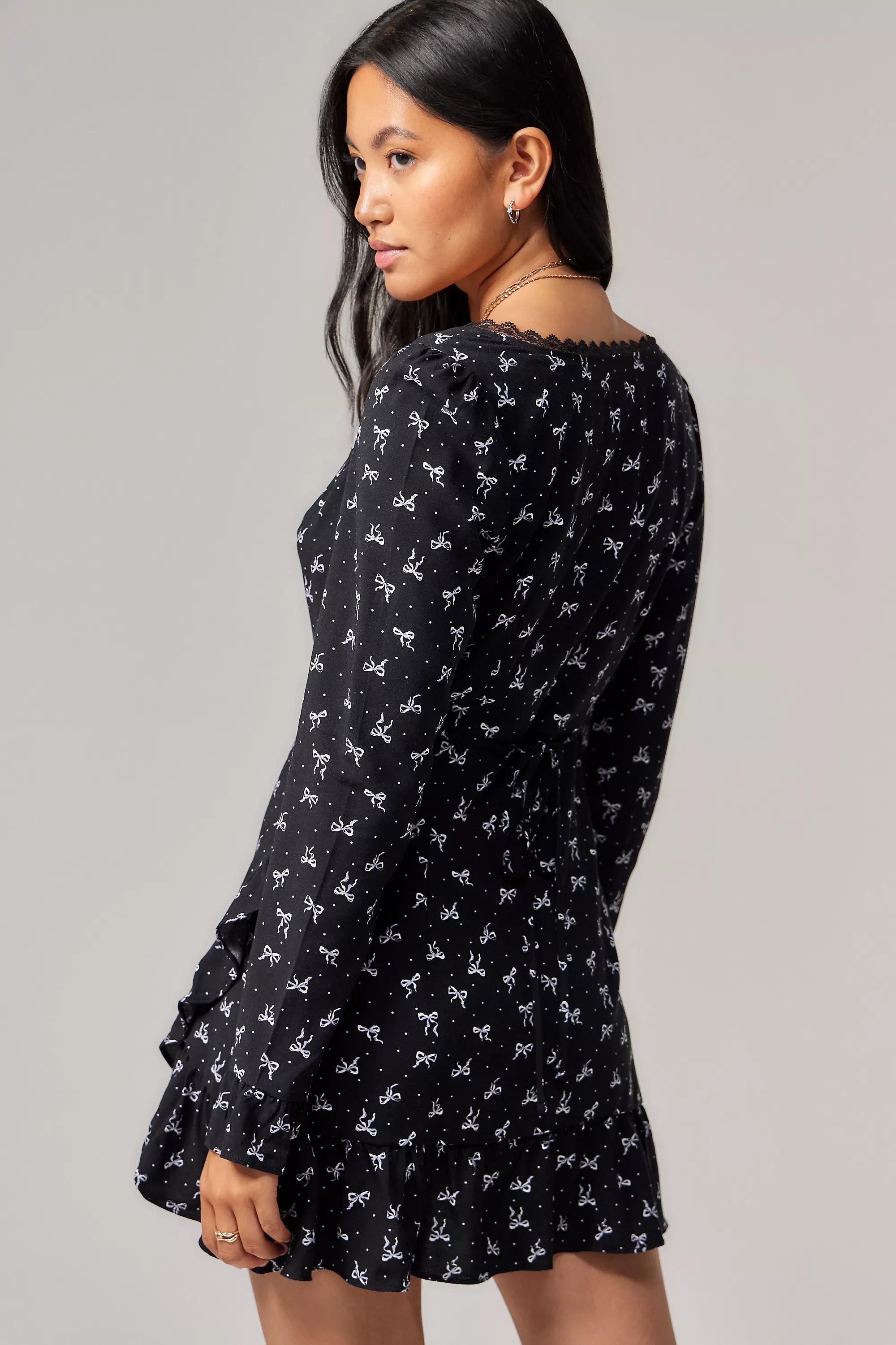 Black Light Before Dark Dara Bow Wrap Dress, , large image number 3