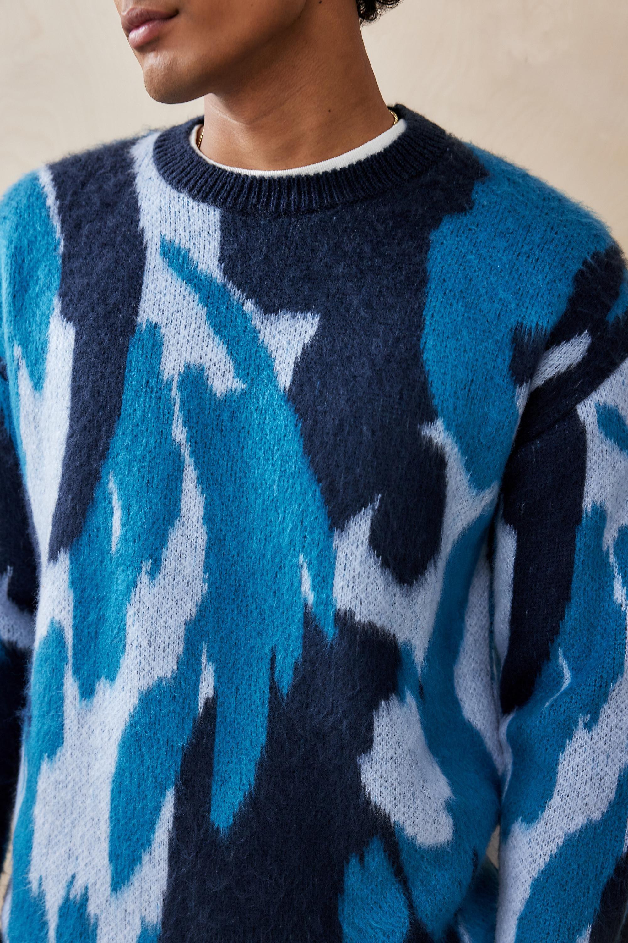 Blue Uo Camouflage Jumper, , large image number 1