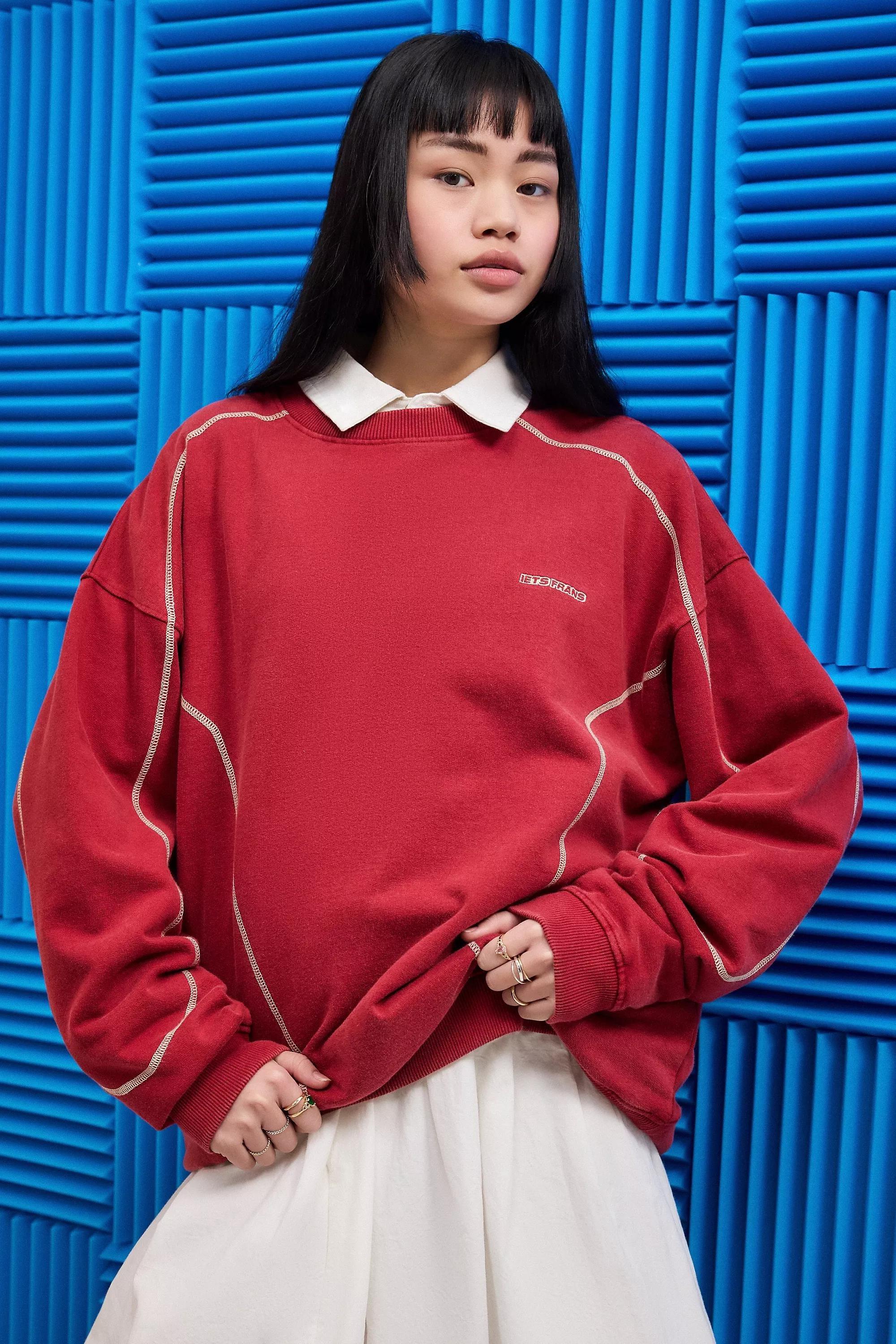 Red Iets Frans...Contrast Stitched Sweatshirt, , large image number 4